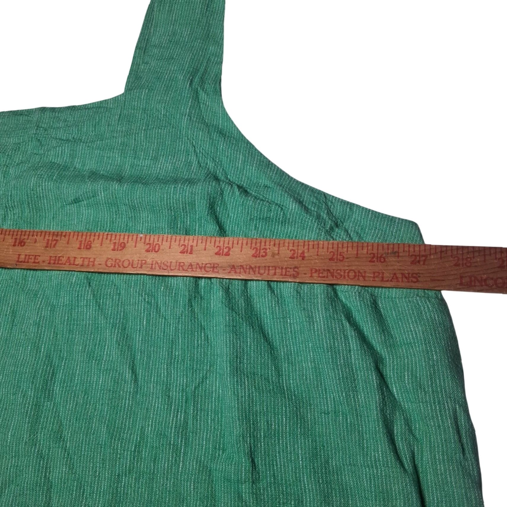 Vintage A New Day Tank Top 3X Plus Linen Rayon Green Striped Sleeveless Tank Women Size XXL / US 16-18 / IT 52-54 - 5 Thumbnail
