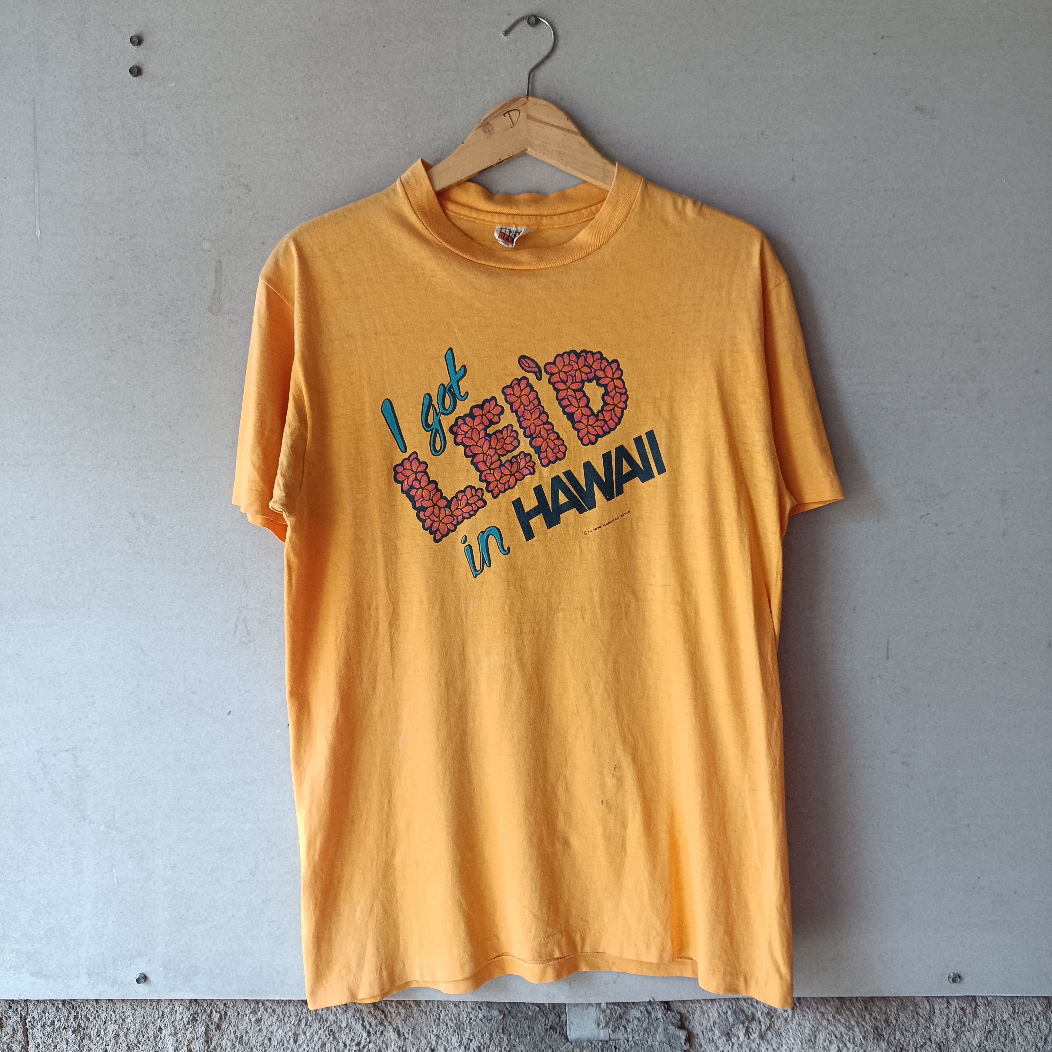 Vintage Vintage Hanes ©1978 - Hawaii Shirt Hawaiian Single Stitch Size US L / EU 52-54 / 3 - 1 Thumbnail