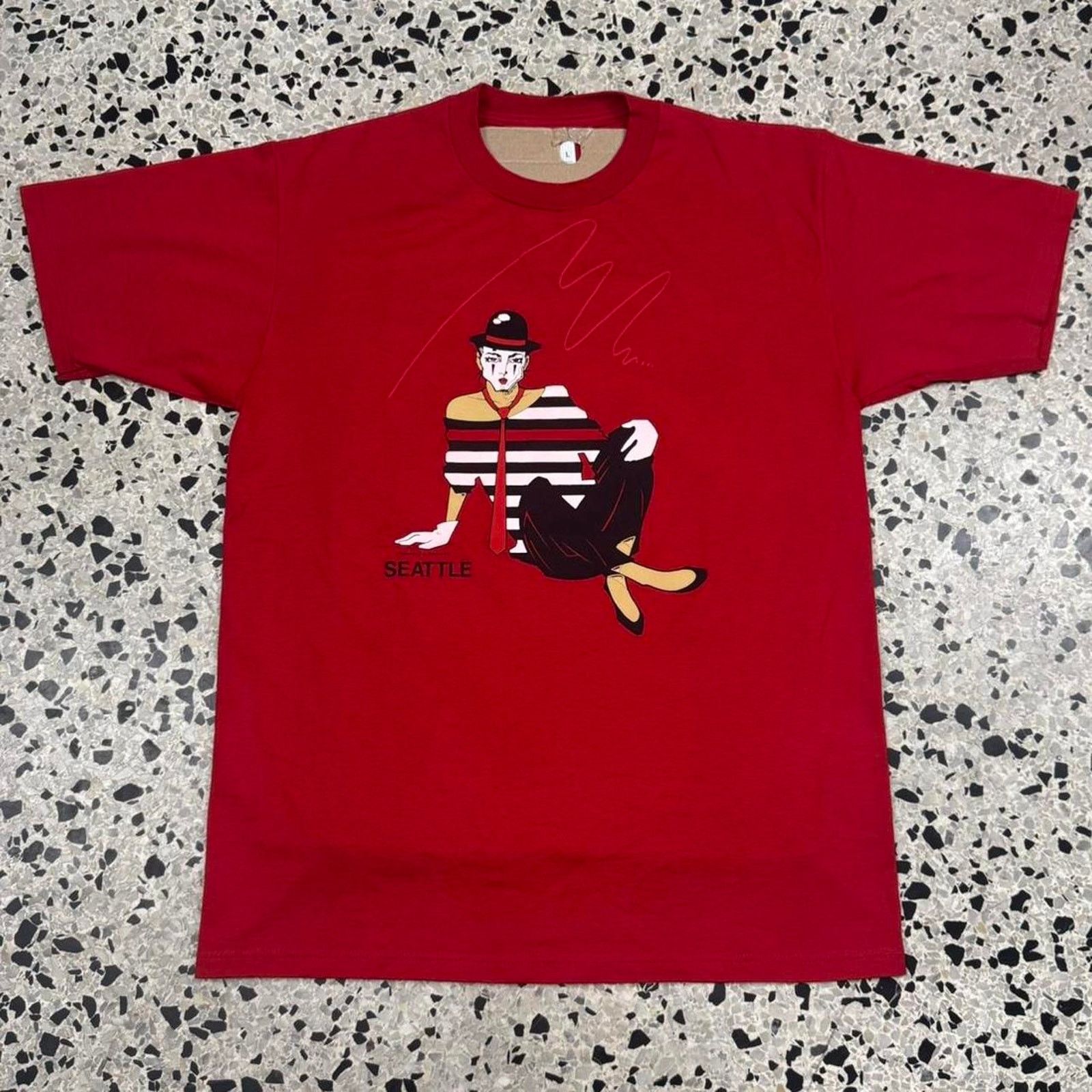 Jerzees × Vintage VINTAGE 90S JEFFREY L. POLLARD SEATTLE MIME TEE: Size US L / EU 52-54 / 3 - 1 Thumbnail