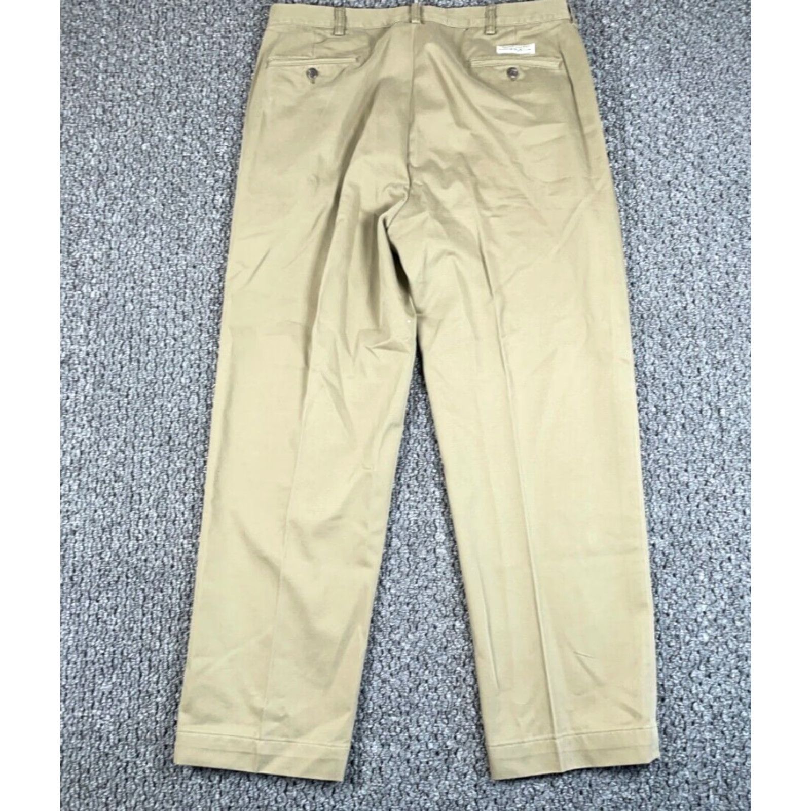 Polo Ralph Lauren VINTAGE Polo Ralph Lauren Pleated Chino Pants Mens 36 x 29 Beige Regular Straight 36/32 Tag Retro Preppy Mens Size US M / EU 48-50 / 2 - 2 Thumbnail