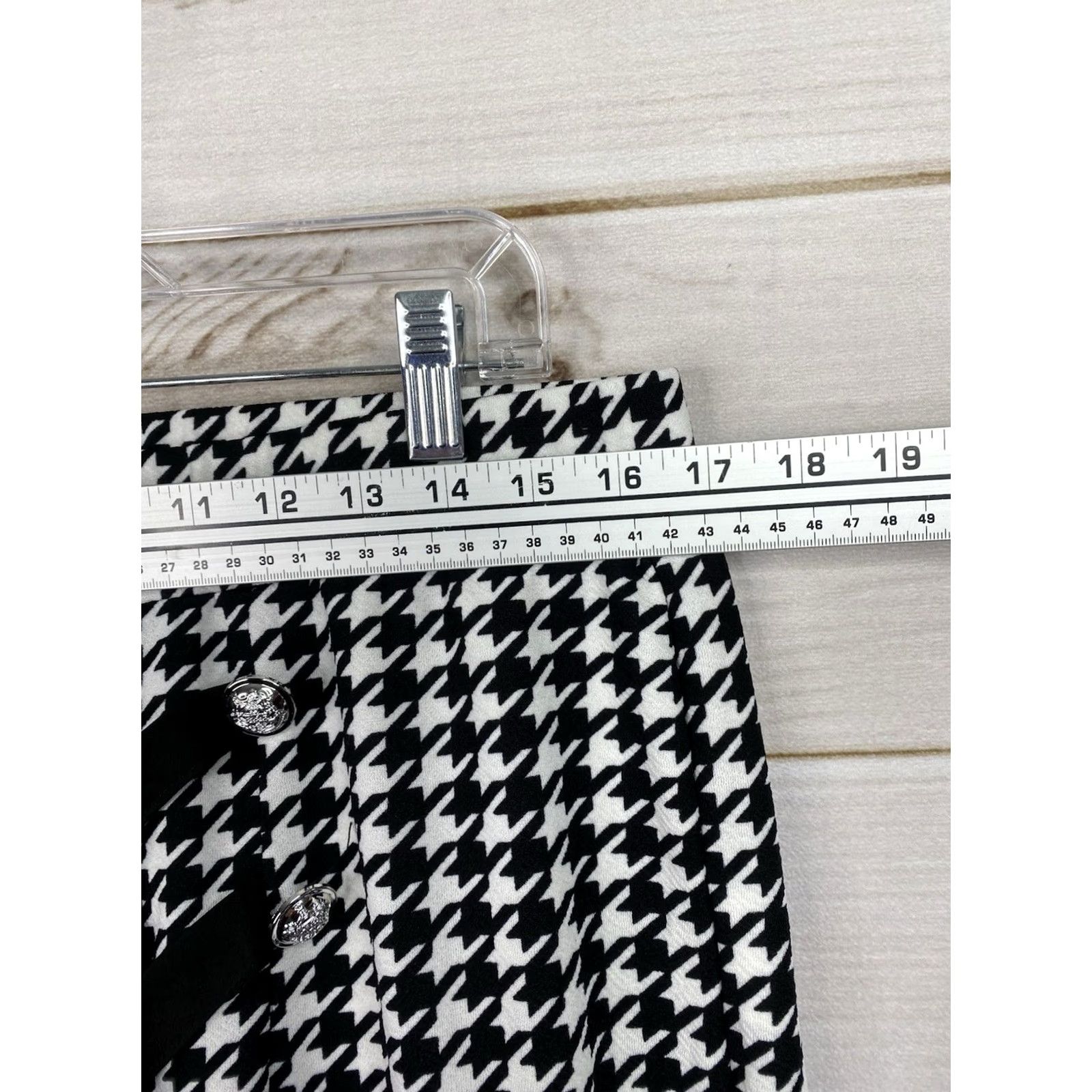 Vintage Womens Pants 2XL Houndstooth Wide-Leg High Rise Stretch Pull On Black Polyester Knit Dress Pants Womens 2XL Wide-Leg Houndstooth Modern City 90s Style Size 40" / US 18 - 3 Thumbnail