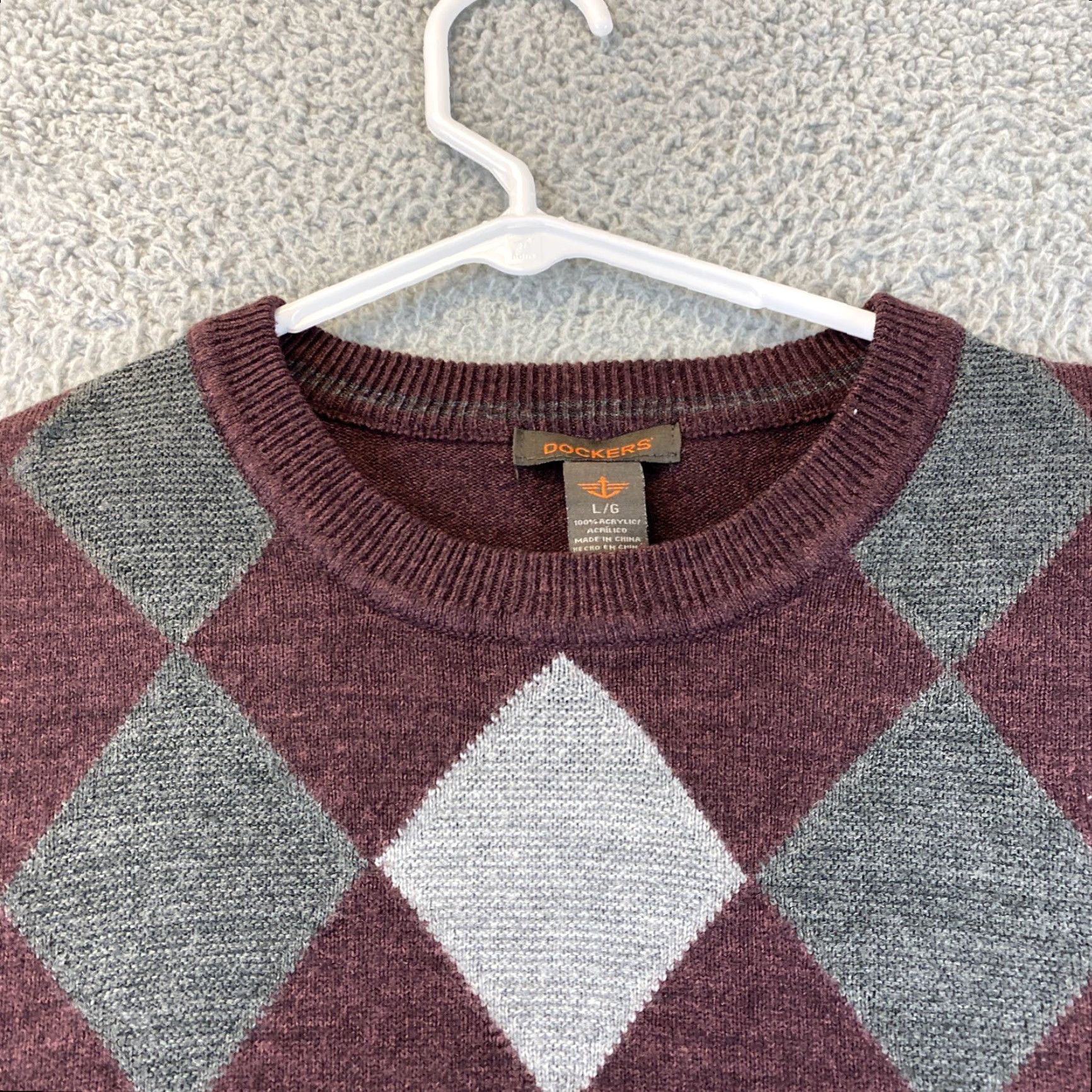Dockers DOCKERS Sweater Men Pullover L Burgundy Long Sleeve Crew Knit All Seasons Regular Size L Mens Size US L / EU 52-54 / 3 - 2 Thumbnail
