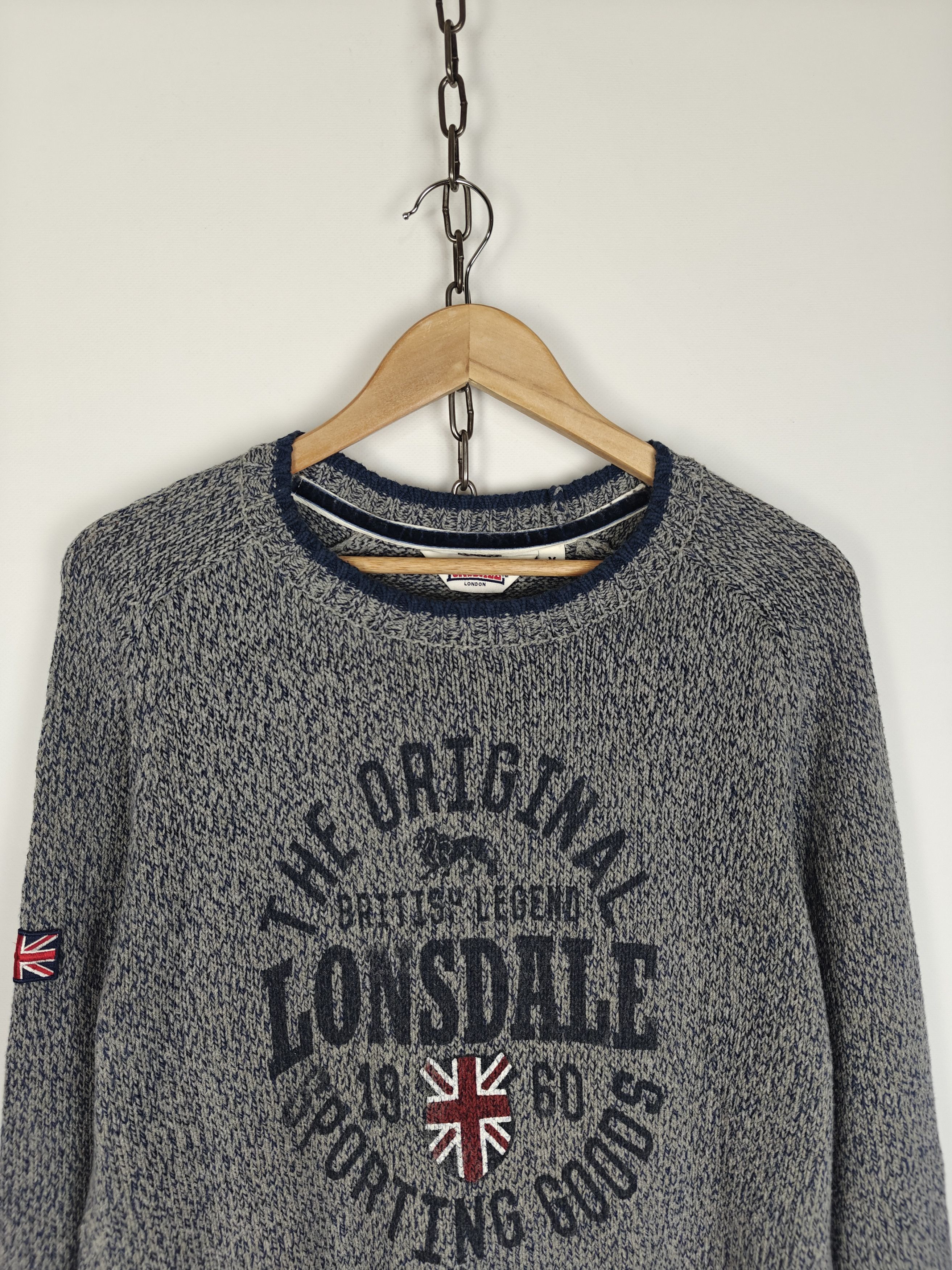 Lonsdale Lonsdale Knit Sweater Center Logo Gray size M Size US M / EU 48-50 / 2 - 2 Thumbnail