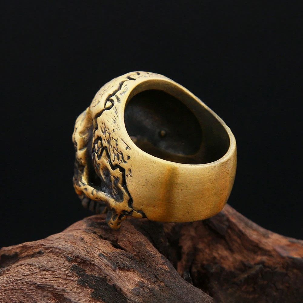 Vintage Gothic Vintage Golden Skull Ring Size ONE SIZE - 6 Thumbnail