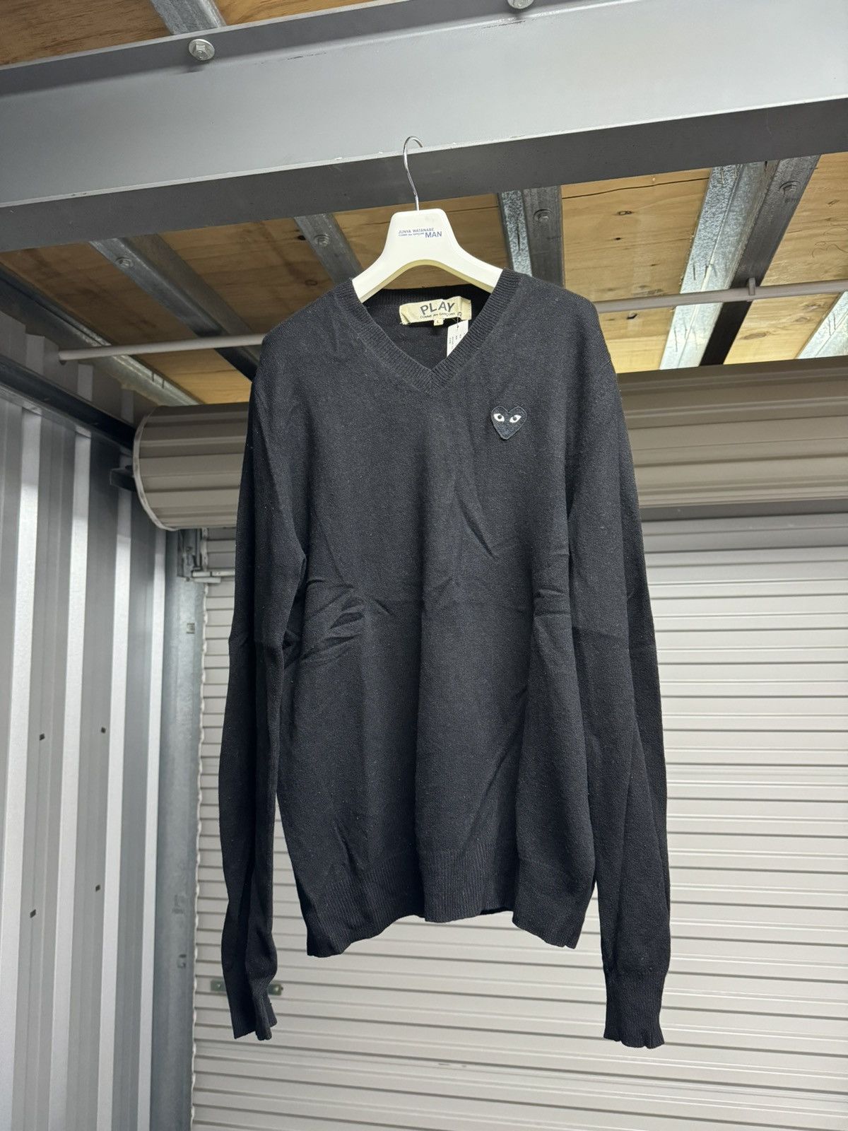 image of Comme Des Garcons Play Comme Des Garçons Play V-Neck Pullover Black Size L Ad2009, Men's