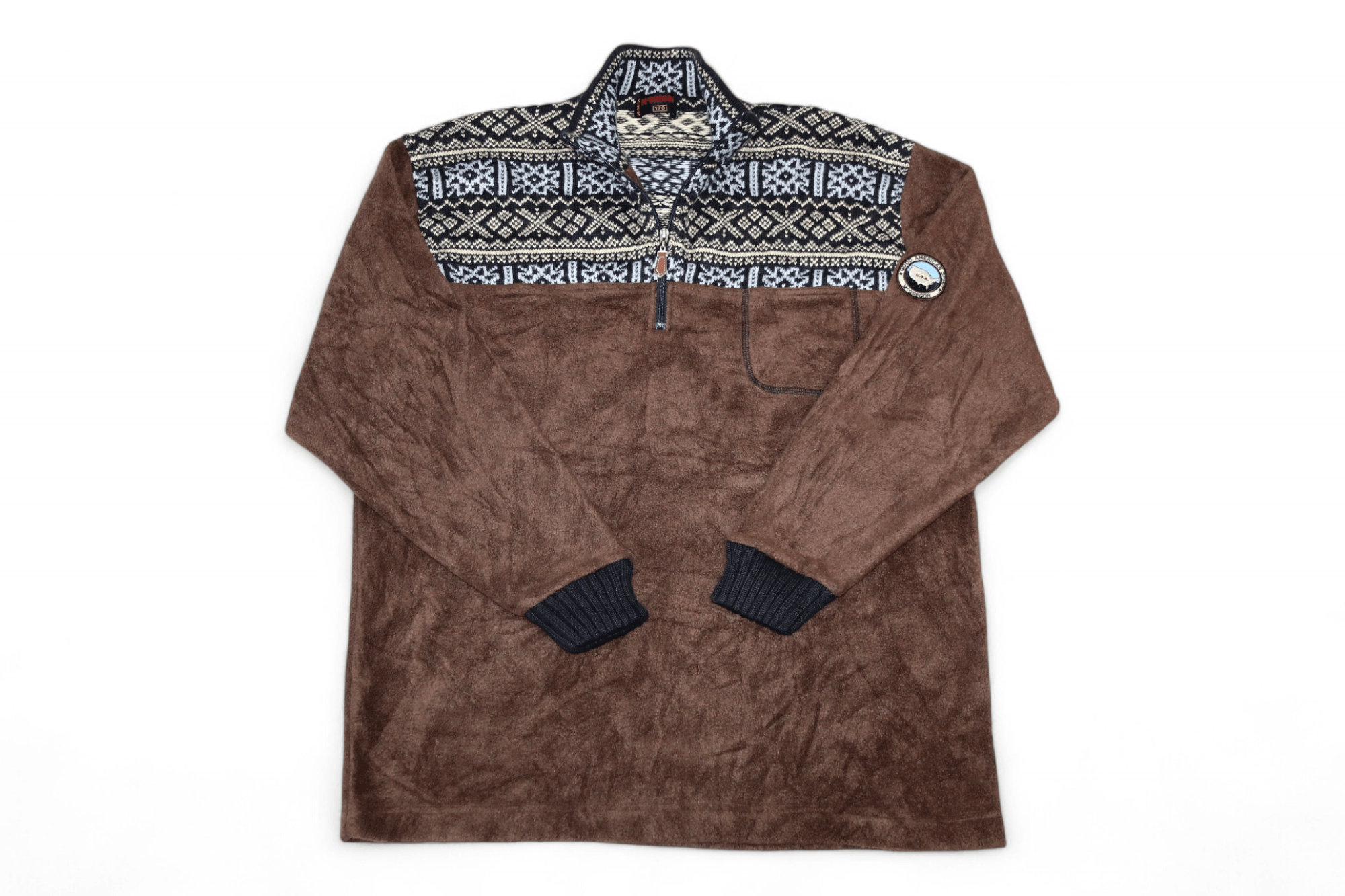 Japanese Brand VTG McGregor 1/3 zip navajo knitted trim pullover fleece Size US L / EU 52-54 / 3 - 1 Thumbnail