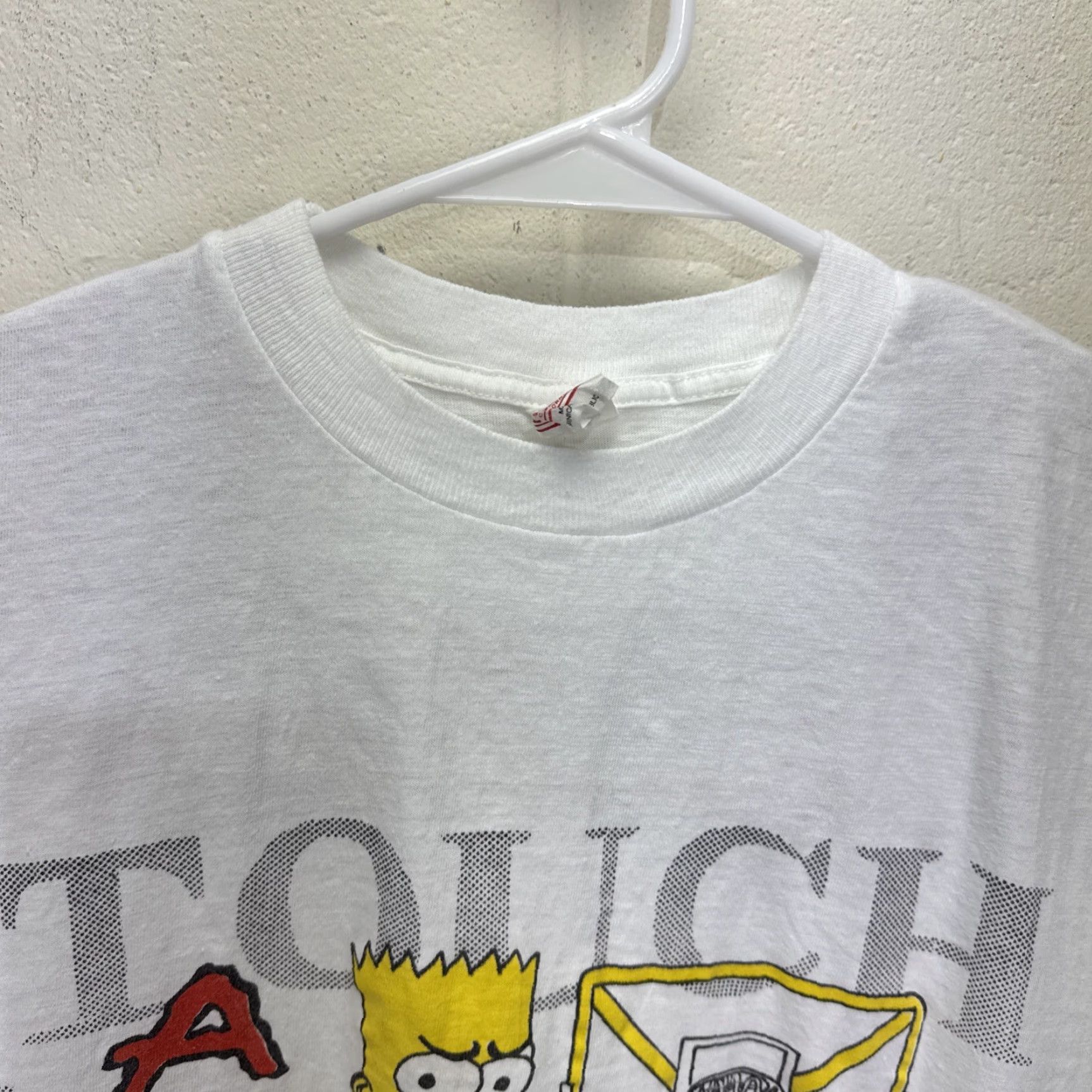 Vintage VINTAGE 90s Newstar Simpsons Air Bart Chicago Bulls Graphic Tee Large White Hip Hop Unisex Size US L / EU 52-54 / 3 - 4 Thumbnail
