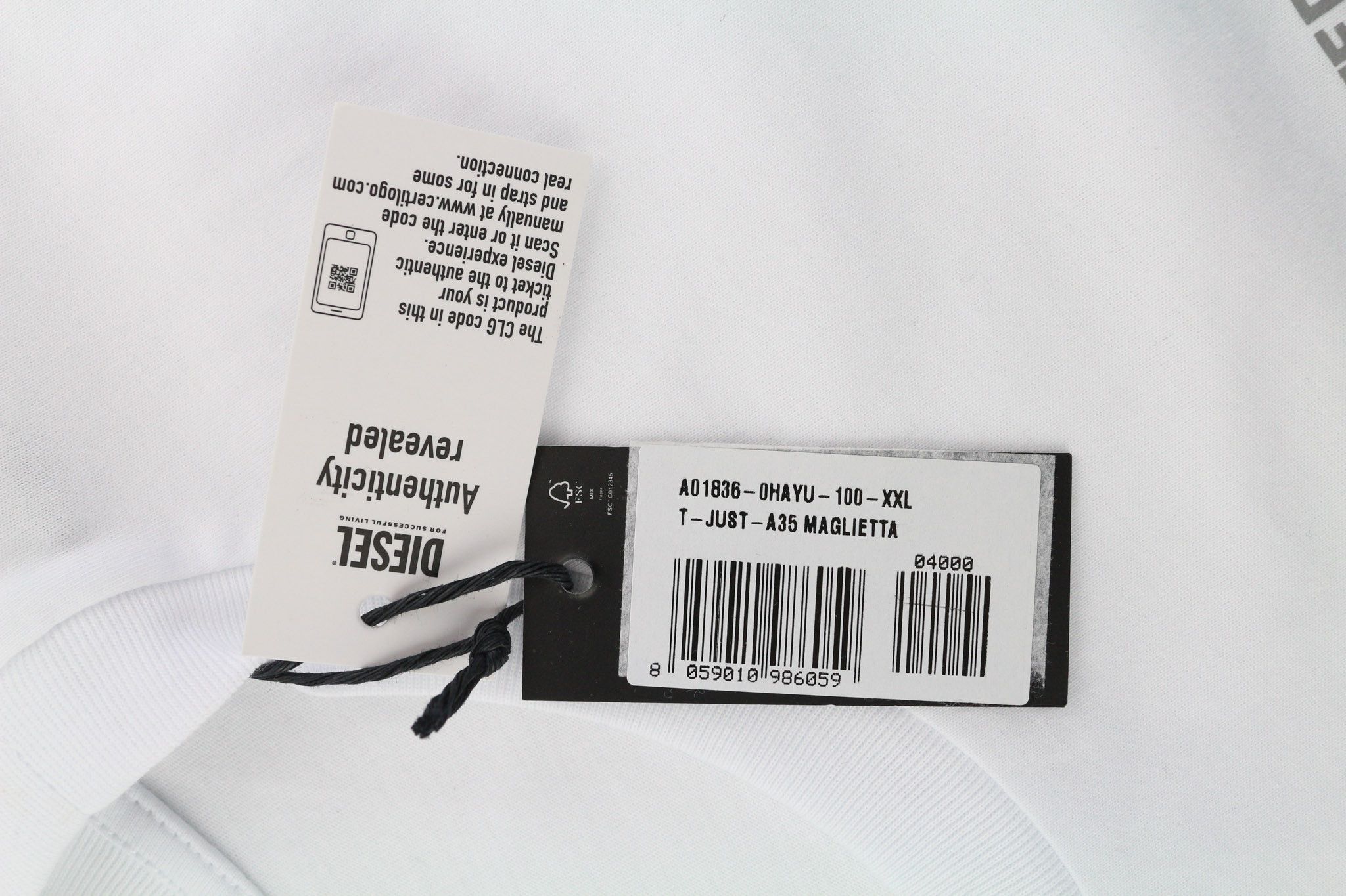 Diesel T-JUST-A35 2XL Short Sleeve Logo Tee 40259 Size US XXL / EU 58 / 5 - 4 Thumbnail