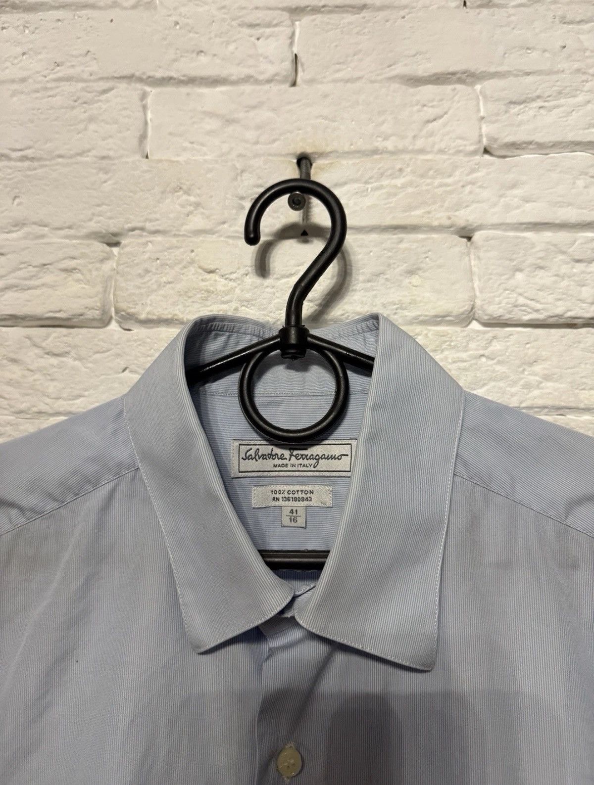 Salvatore Ferragamo Salvatore Ferragamo Auth Shirt Striped Patern Italy Made Size US L / EU 52-54 / 3 - 3 Thumbnail