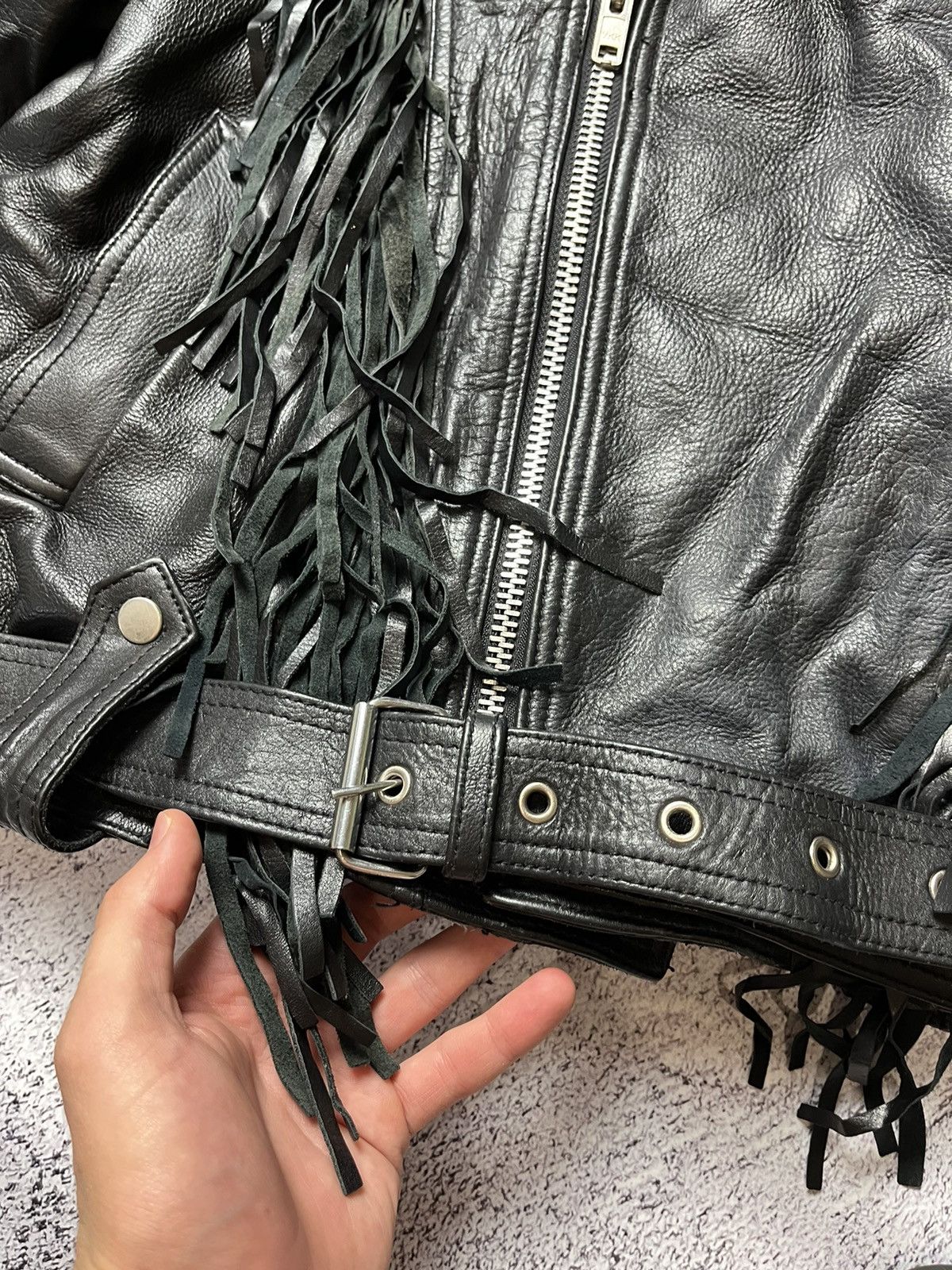 Vintage Vintage Avant Garde Y2k Black Leather Jacket Size US L / EU 52-54 / 3 - 9 Thumbnail