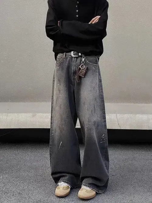 Jean Washed vintage inked baggy jeans Size US 32 / EU 48 - 2 Thumbnail