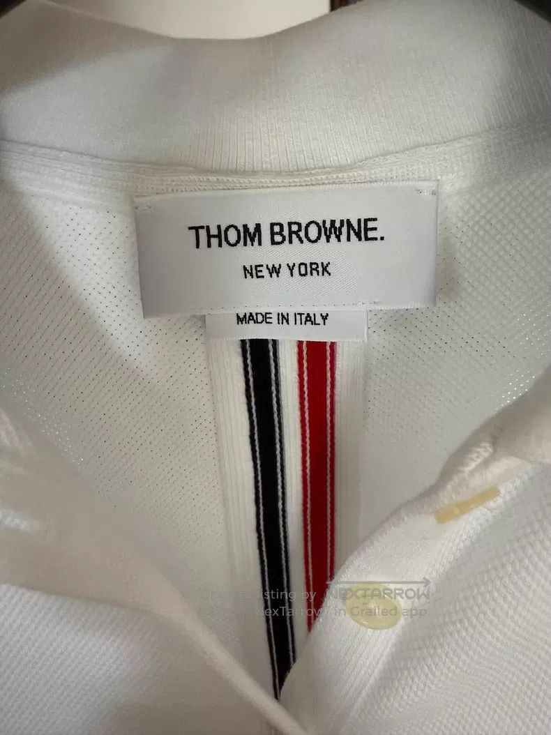 Thom Browne Thom Browne White Polo Short Sleeve with Classic Red, Whit Size XS / US 0-2 / IT 36-38 - 3 Thumbnail