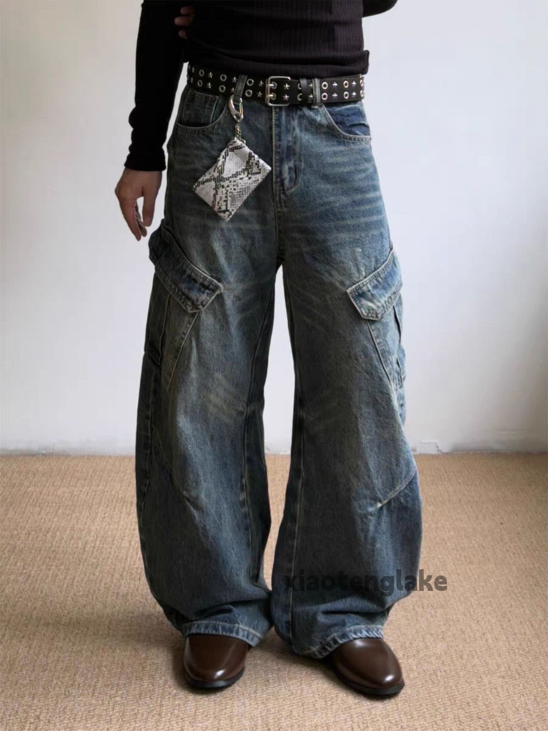 Jean xtl playboicarti rickowens style faded opium cargo jeans Size US 28 / EU 44 - 1 Thumbnail
