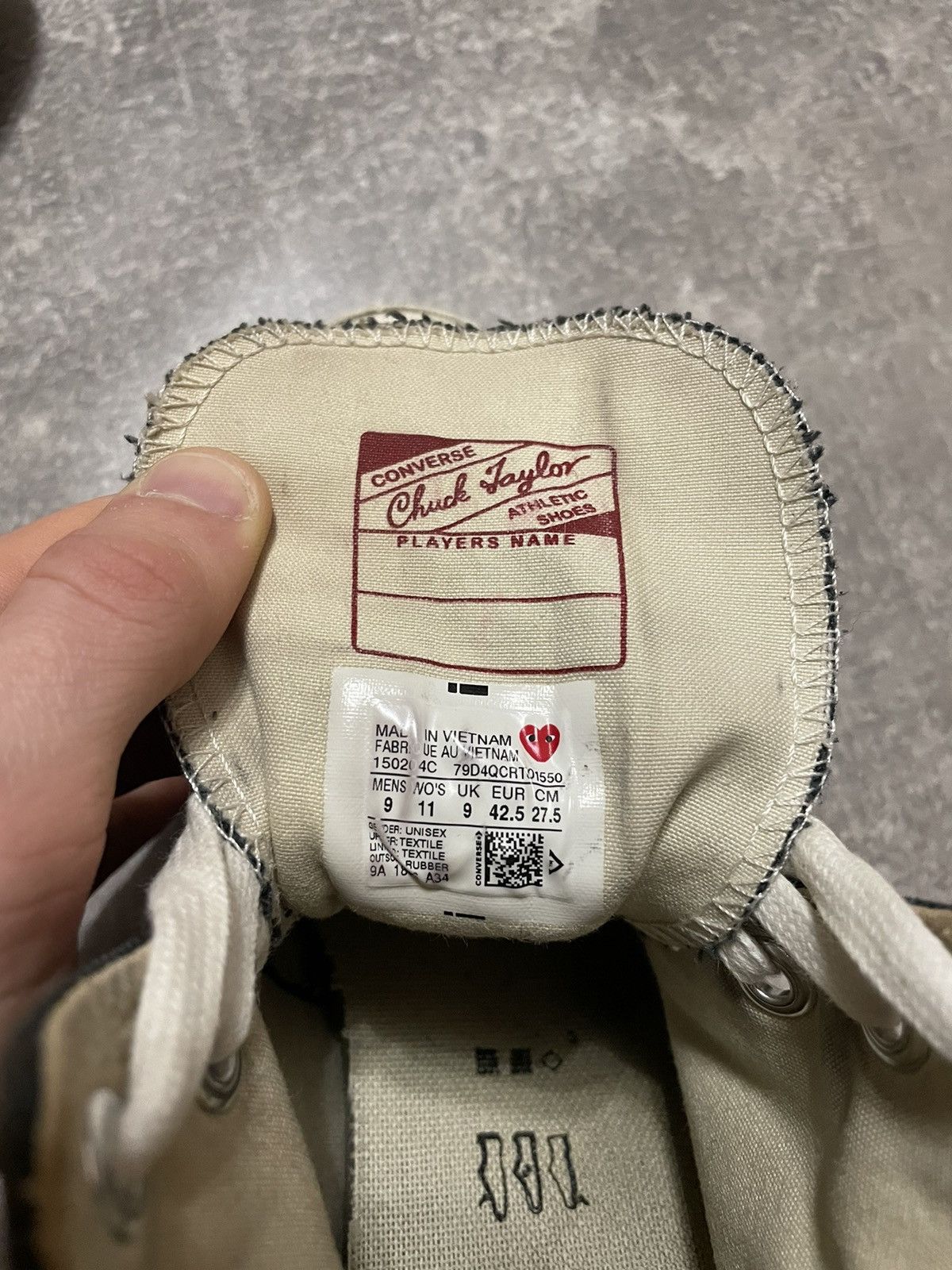 CDG by Comme des Garcons × Comme des Garcons × Converse Comme Des Garcons CDG PLAY x Converse Chuck Taylor High 42.5 Size US 9 / EU 42 - 23 Thumbnail