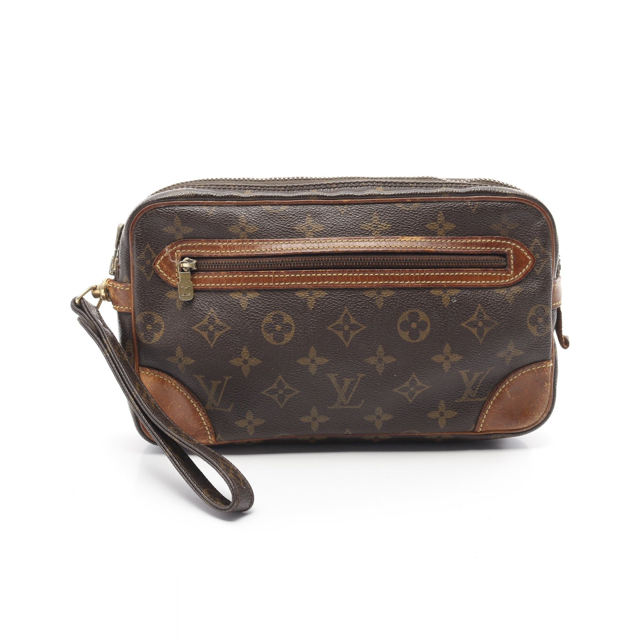 Louis Vuitton Louis Vuitton Marly Dragonne Monogram Clutch Bag Second Leather Brown Size ONE SIZE - 1 Thumbnail