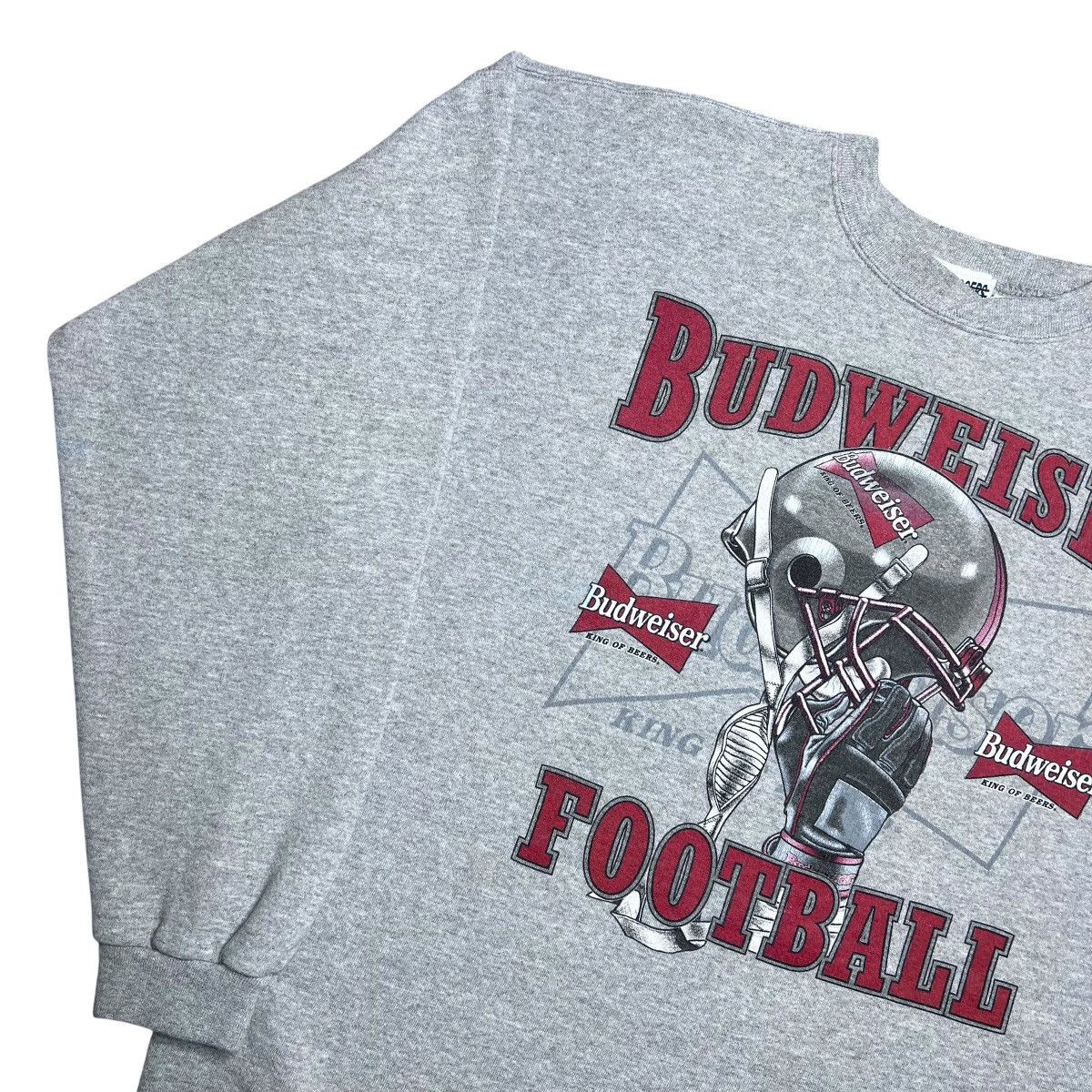 Budweiser Vintage 1990s Budweiser Beer Football Helmet Sweatshirt Size US XL / EU 56 / 4 - 17 Thumbnail