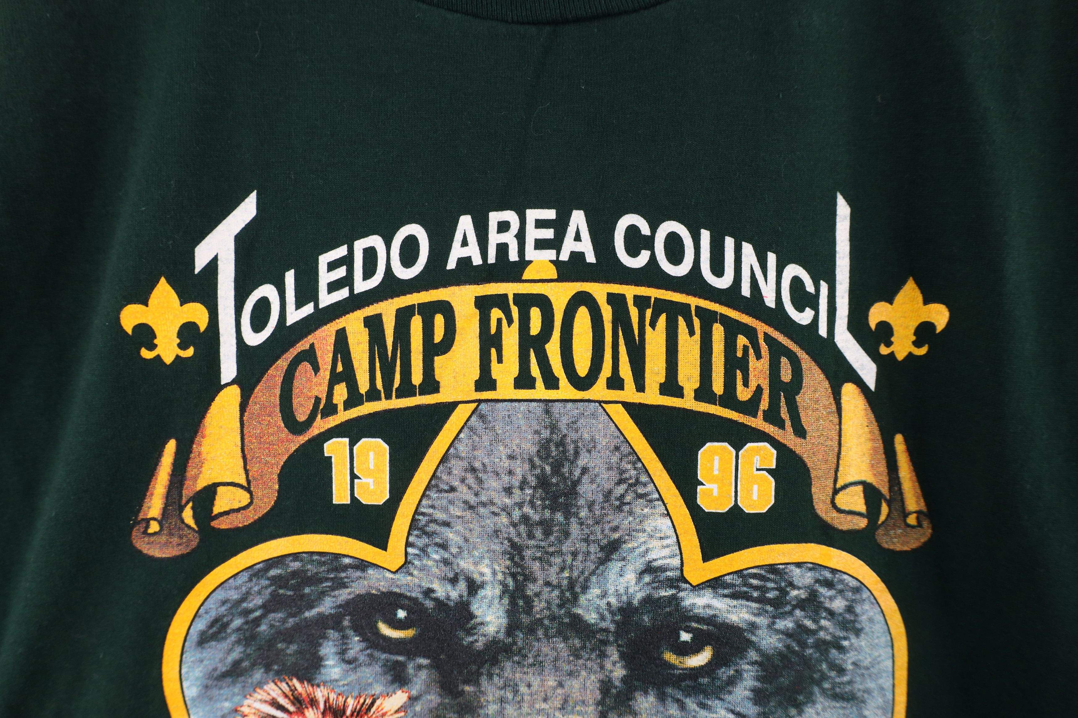 Vintage Vintage 90s Boy Scouts of America Camp Frontier T-Shirt Size US XL / EU 56 / 4 - 6 Thumbnail