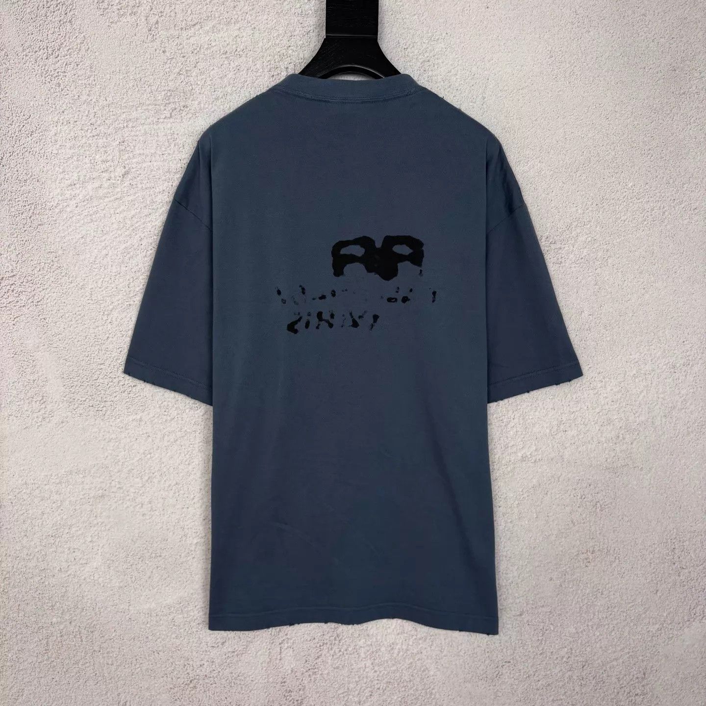 Balenciaga Balenciaga BLCG Splatter Logo Casual SS Tee Blue M Size M / US 6-8 / IT 42-44 - 2 Thumbnail