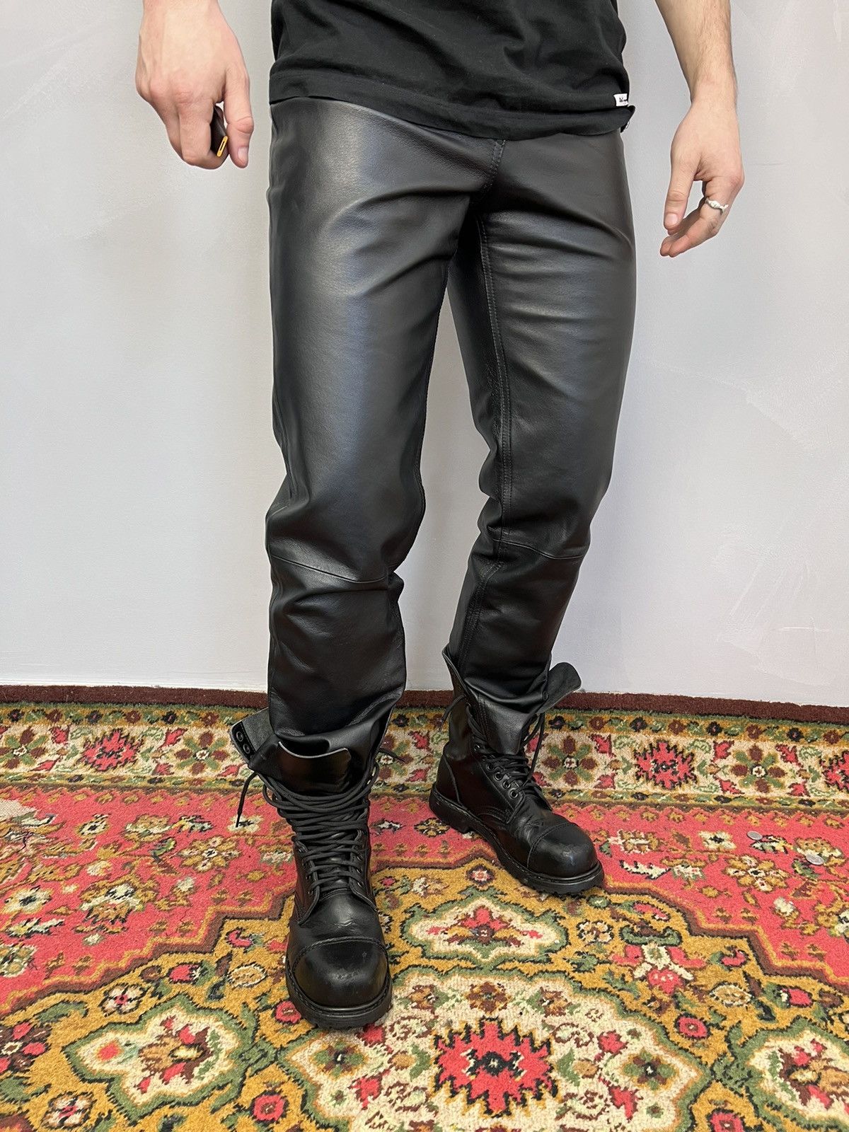 Japanese Brand × Vintage Vintage Leather Black Pants Japanese Hype Travis Scott Size US 30 / EU 46 - 3 Thumbnail