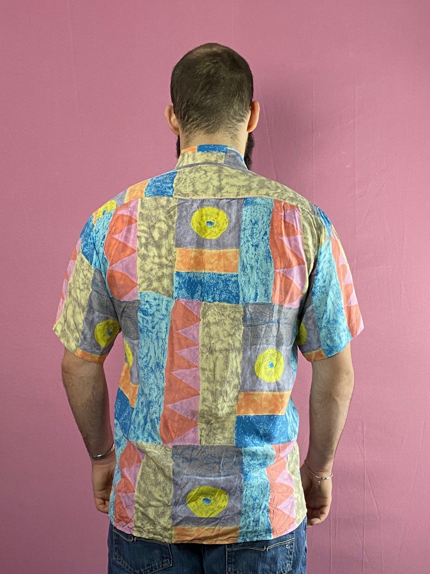 Vintage Rian Rucci Vintage Men's Abstract Print Short Sleeve Shirt-S Size US M / EU 48-50 / 2 - 4 Thumbnail