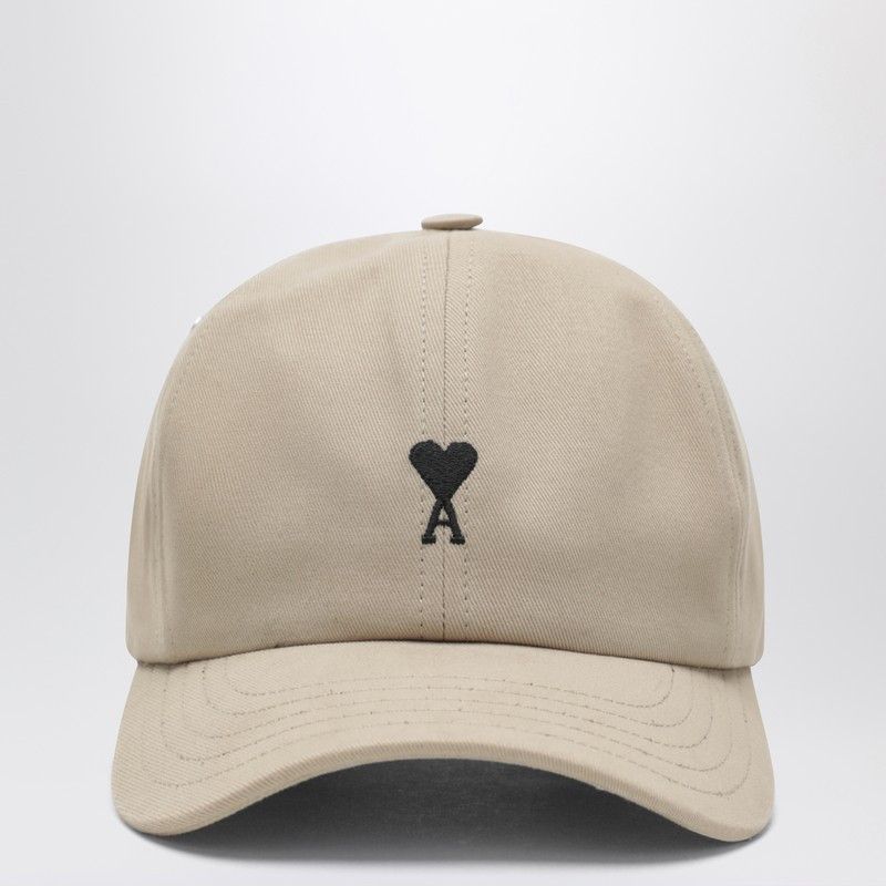 AMI Ami Paris Ami De Coeur Beige Baseball Cap Size ONE SIZE - 1 Thumbnail
