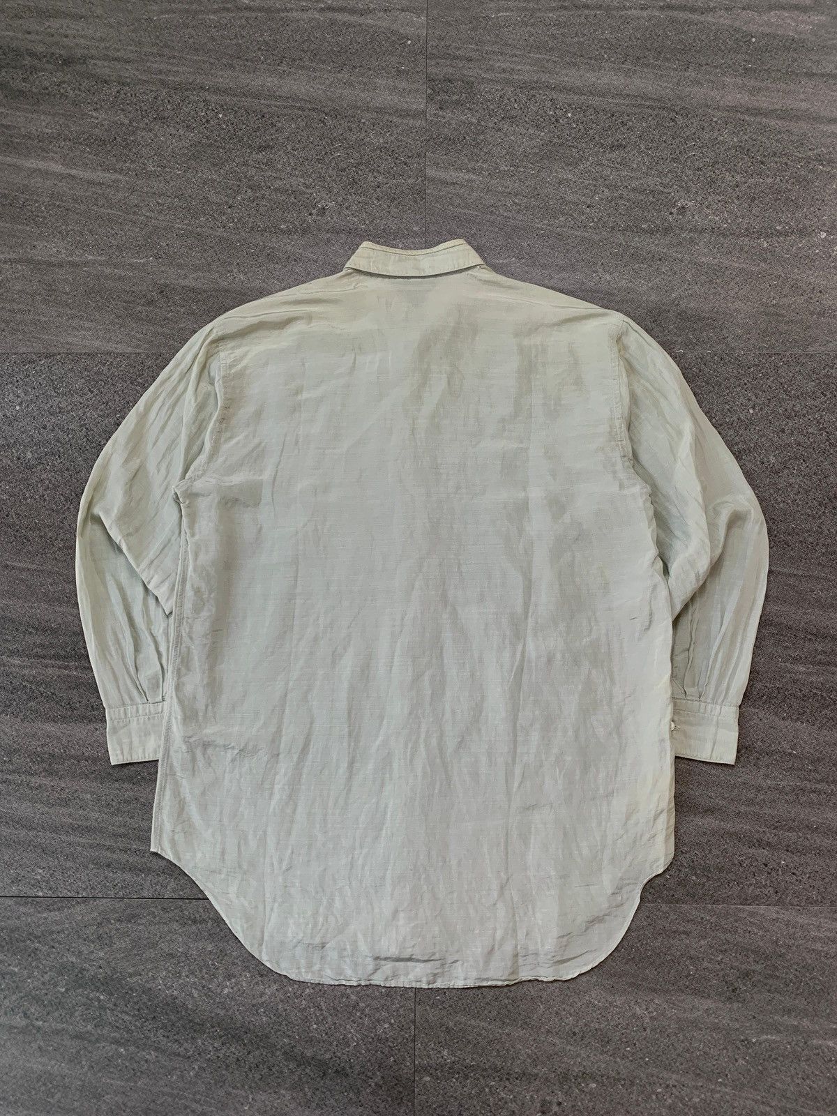 Issey Miyake FREE TAX! 90s Trashed Polyester Shirt - Small Size US M / EU 48-50 / 2 - 12 Thumbnail