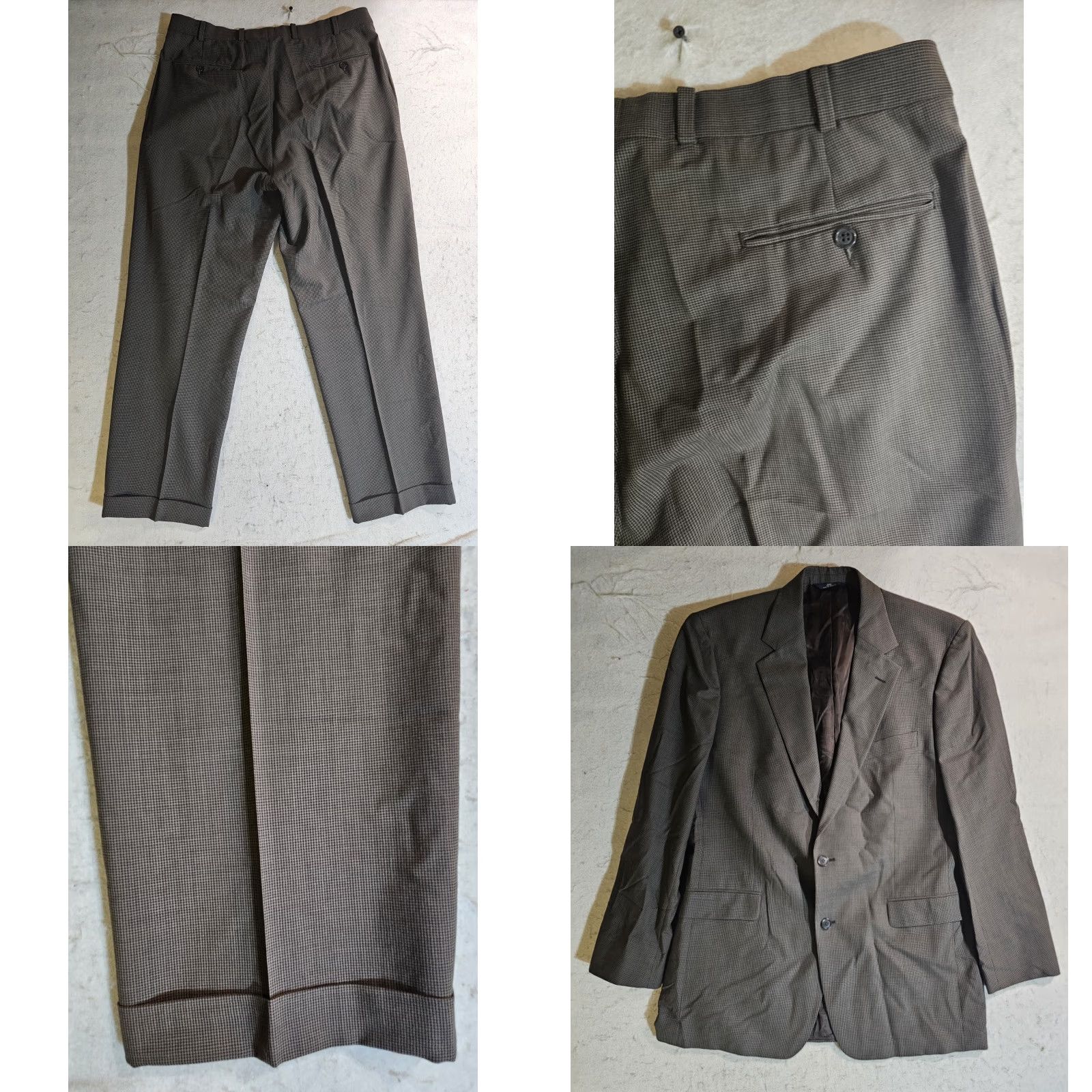Brooks Brothers Brooks Brothers 346 Stretch Wool 2 Piece Mens Suit Brown 43L 34x32 Houndstooth Suit Men Regular 2 Piece Long Notch Lapel Modern Classic Mens Size 46R - 8 Thumbnail