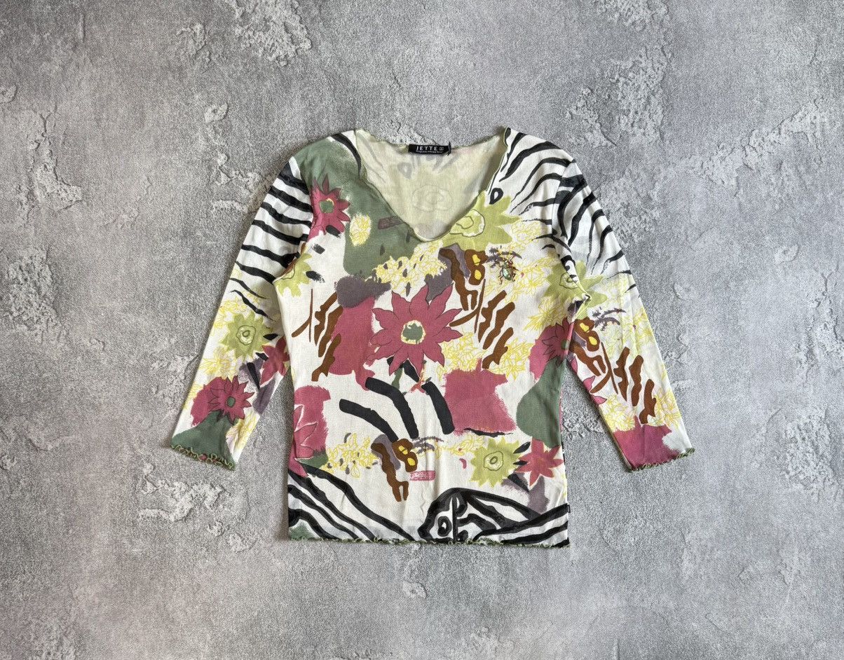 Designer Jette by Jooo 40size mesh top blouse shirt y2k long sleeve Size S / US 4 / IT 40 - 6 Thumbnail