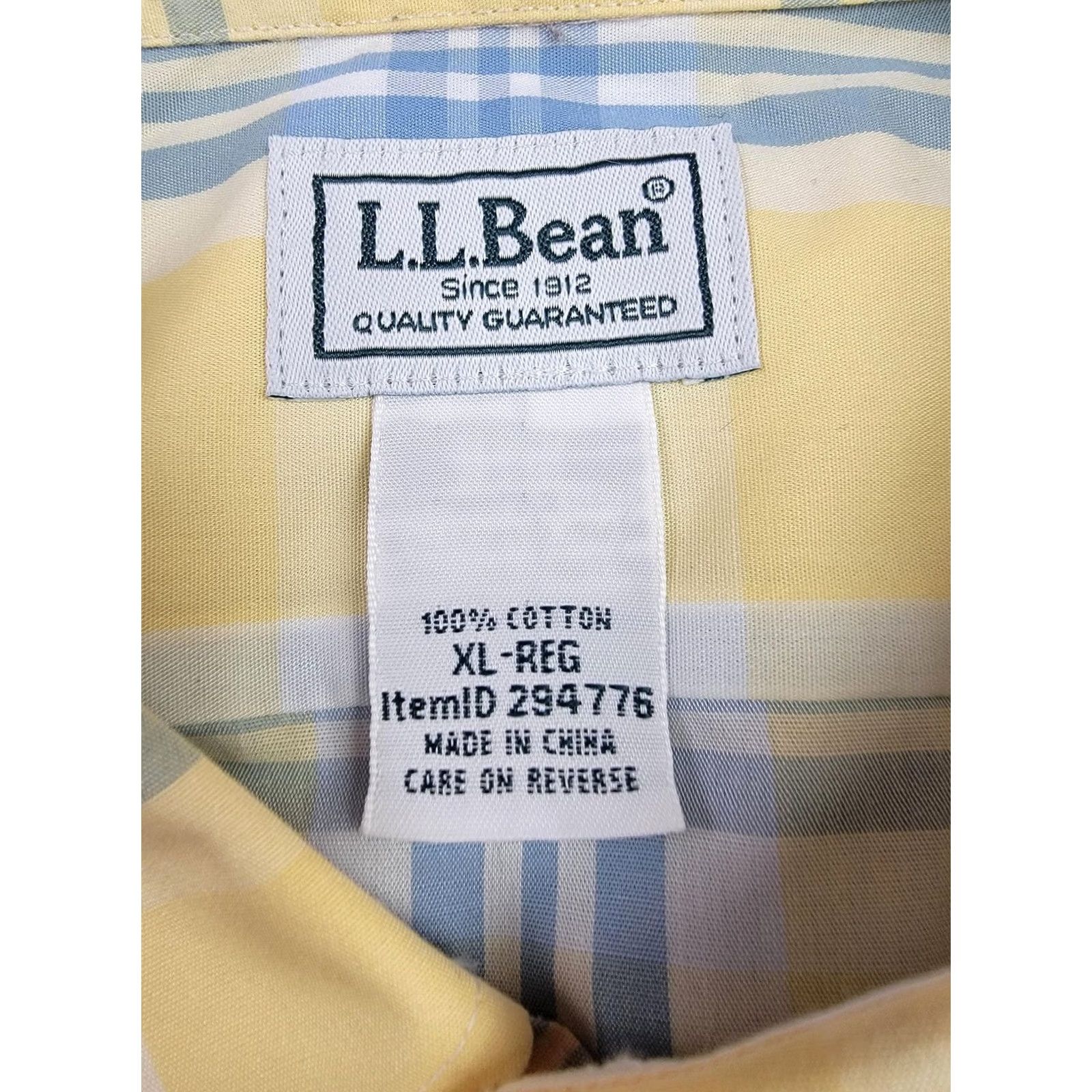 Vintage VINTAGE LL Bean Shirt Mens XL Yellow Plaid Button-Down Wrinkle Resistant Slightly Fitted Size US XL / EU 56 / 4 - 3 Thumbnail