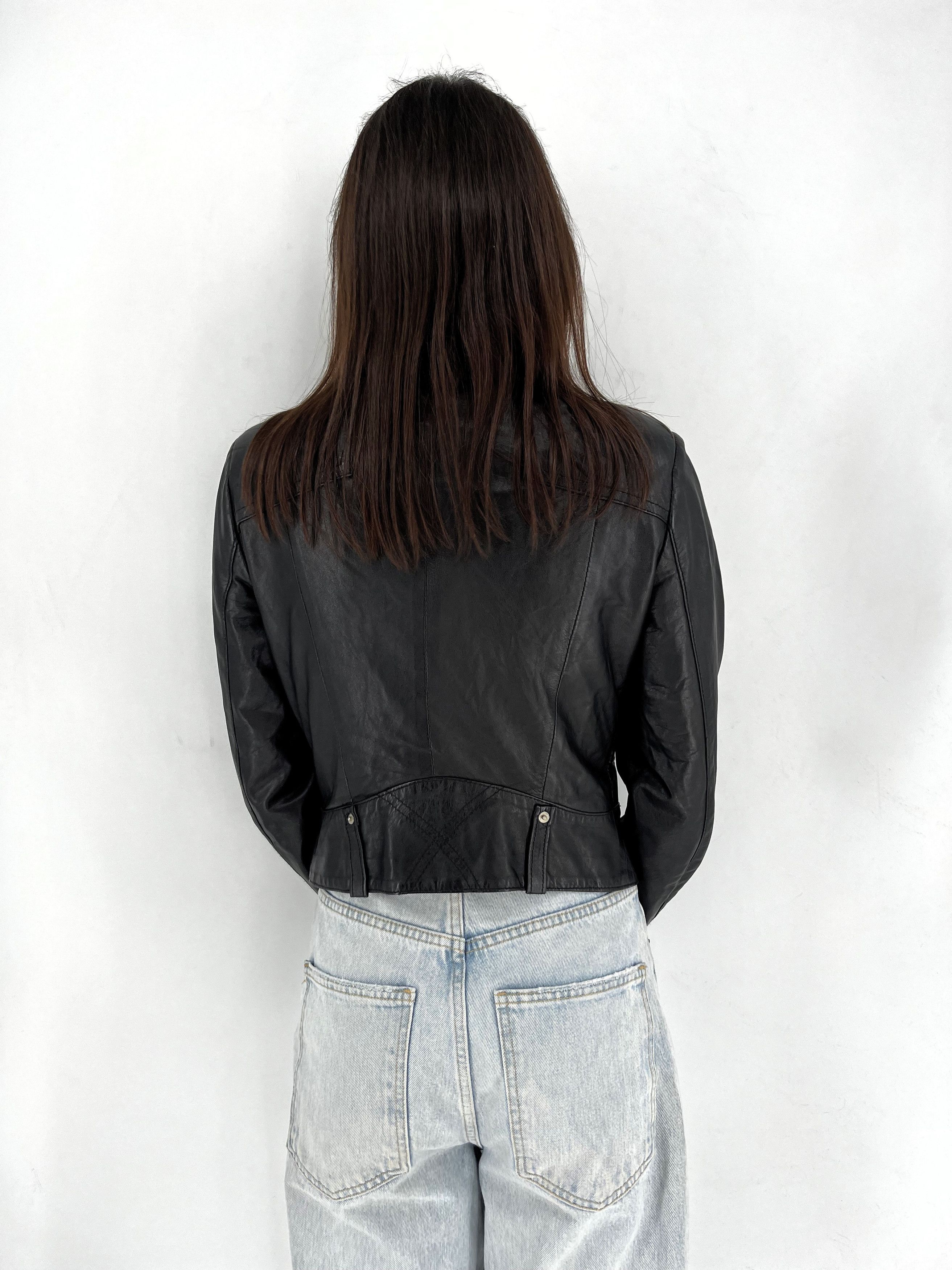 Leather Blue Blue Black Leather Biker Jacket Racing Moto HONDA BMW Size S / US 4 / IT 40 - 4 Thumbnail