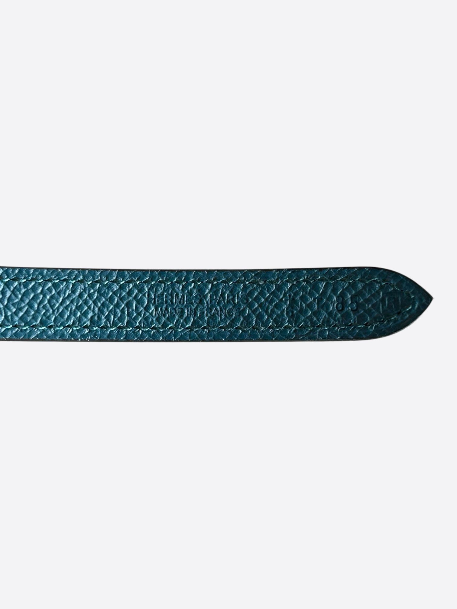 Hermes Hermes Blue & Navy Palladium Gamma Reversible Belt Size 30 - 3 Thumbnail