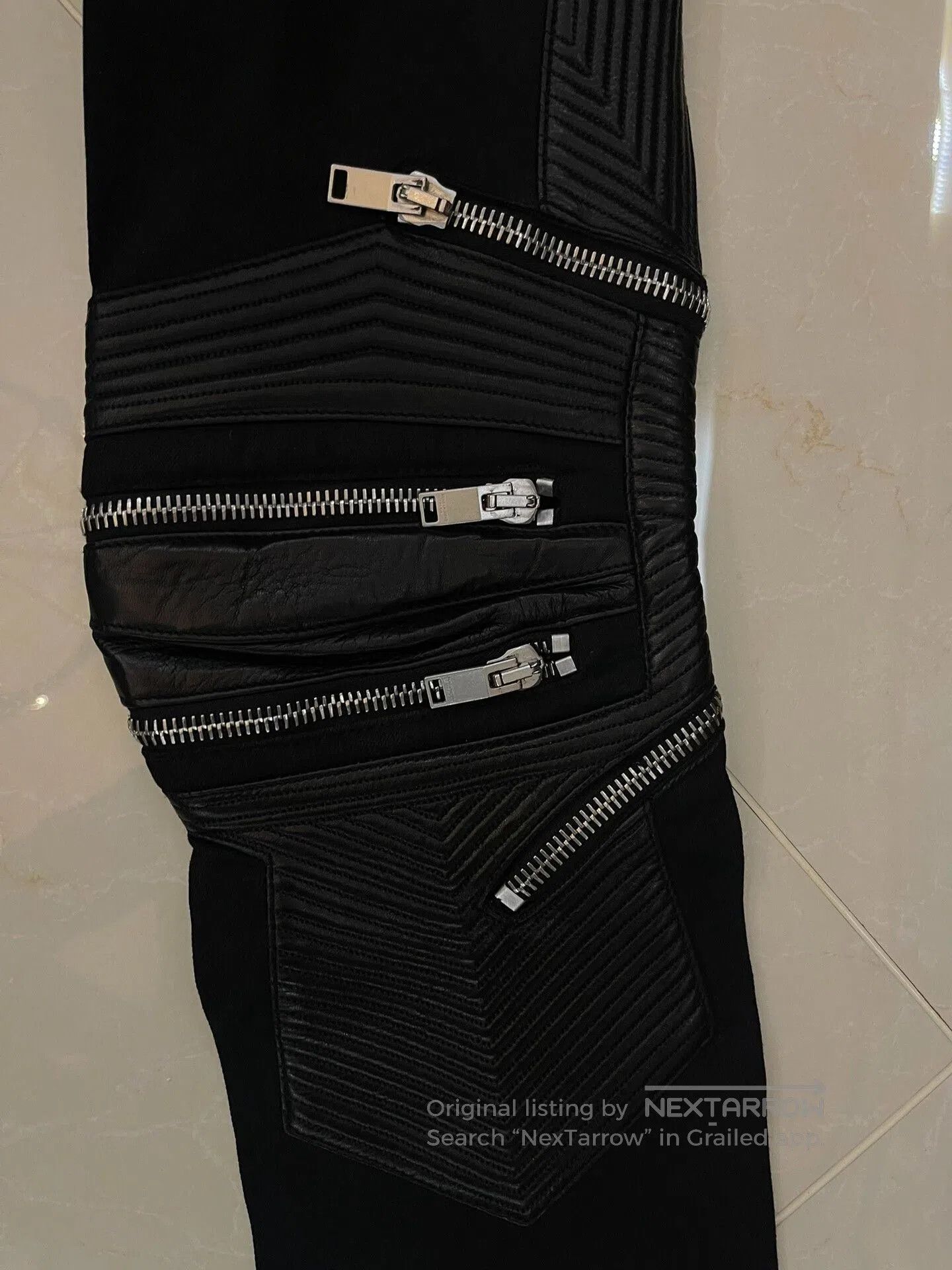 Saint Laurent Paris Saint Laurent Black Leather Motorcycle Pants. Size US 31 - 5 Thumbnail