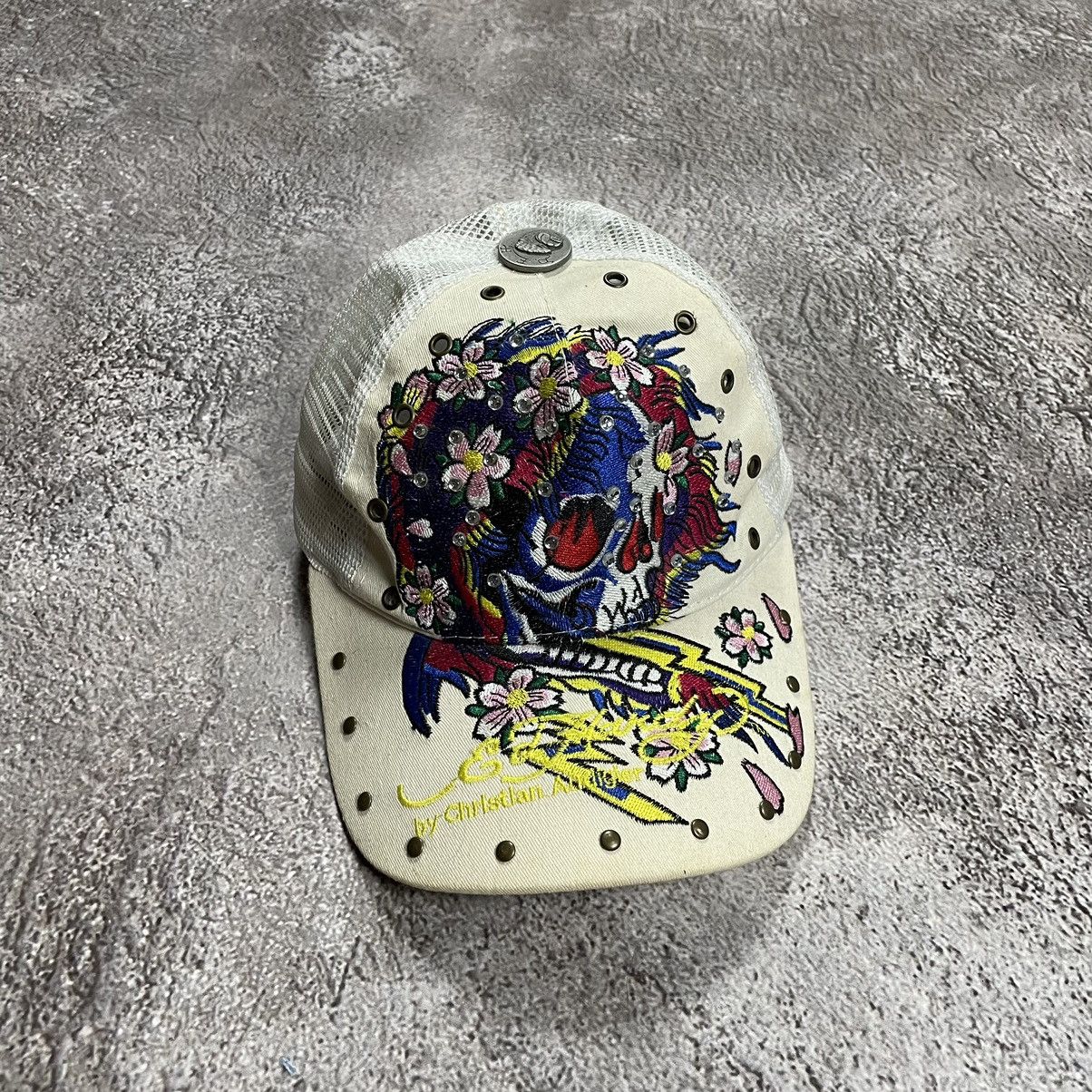 Vintage Vintage Y2K Ed Hardy Graphic Hat Cap Streetwear Worn In OS Size ONE SIZE - 2 Thumbnail
