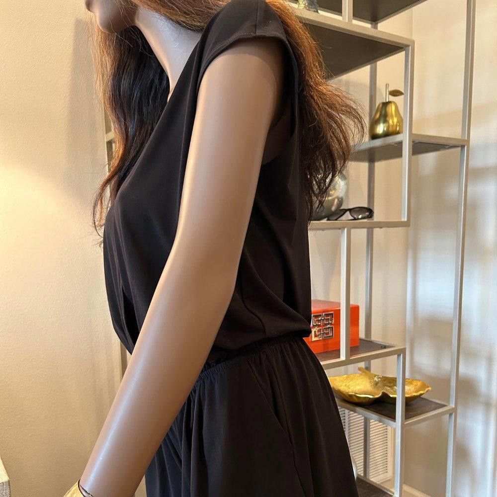 Designer BCBGeneration Black Wrap Front Romper Size 28" / US 6 / IT 42 - 8 Thumbnail