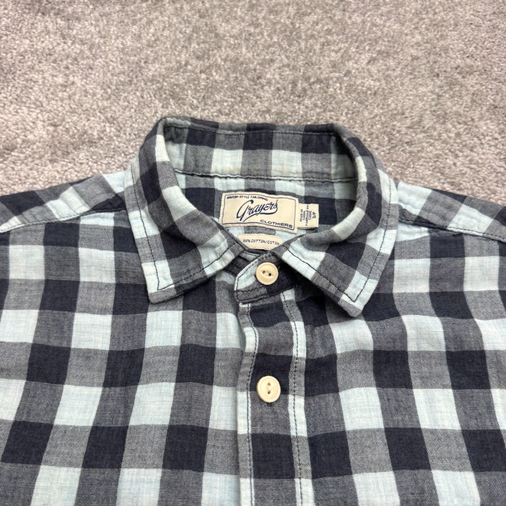 Grayers Grayers Shirt Mens Small Blue Buffalo Plaid Long Sleeve Button-Down Flannel Casual Everyday Classic Preppy Size US S / EU 44-46 / 1 - 4 Thumbnail