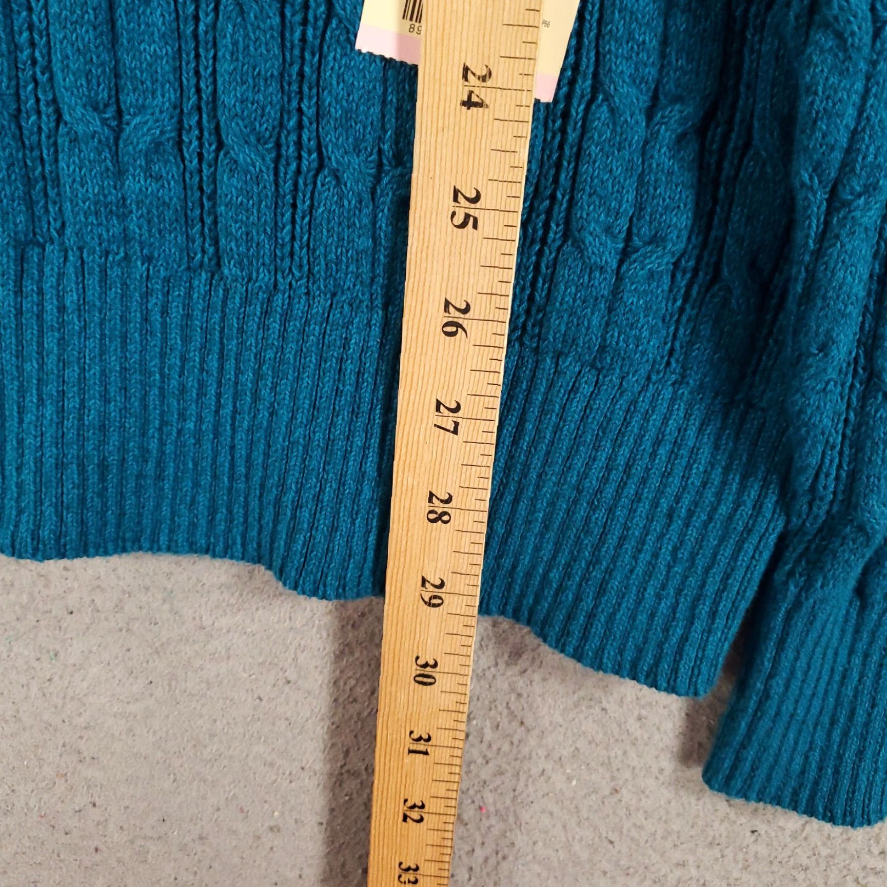 Vintage New Womens Sweater Size 2X Blue Cable Knit Chunky Long Sleeve Pullover NWT Size XXL / US 16-18 / IT 52-54 - 3 Thumbnail