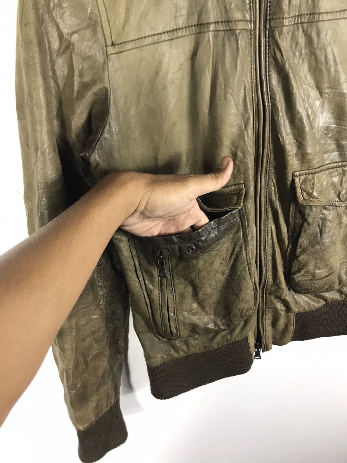 Ships Jet Blue ⚡️Vintage Ships Jet Blue Distressed Leather Jacket Size US S / EU 44-46 / 1 - 7 Thumbnail