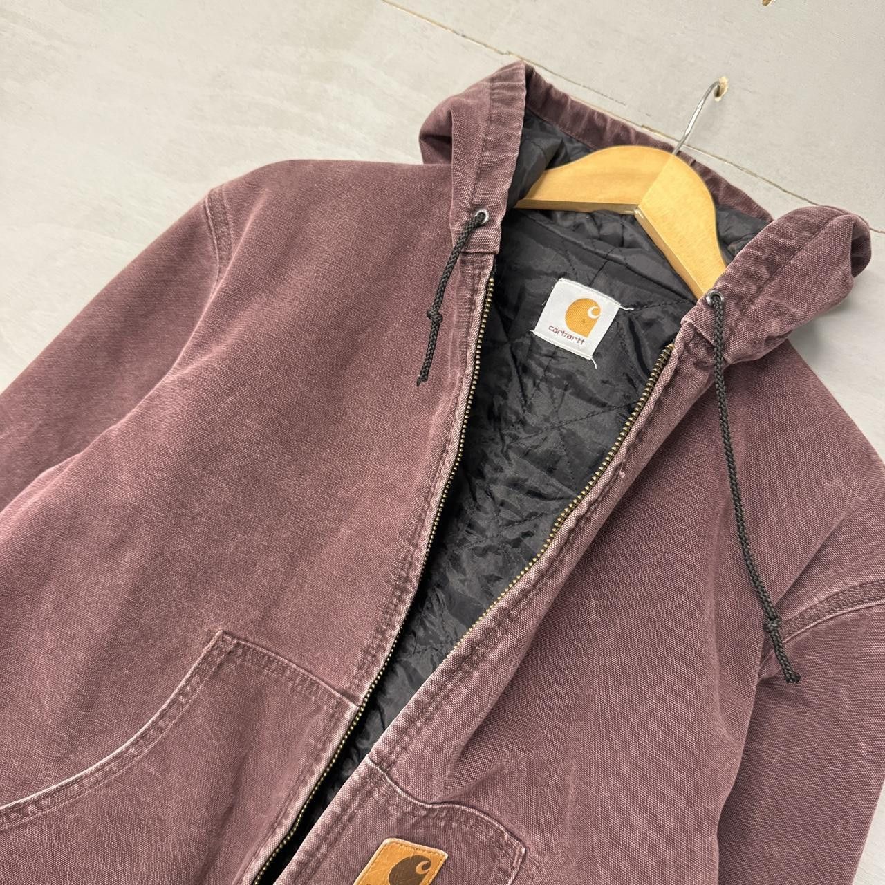 Carhartt Vintage Carhartt J06 BRG Hooded Zip Up Work Jacket Medium Size US M / EU 48-50 / 2 - 2 Thumbnail