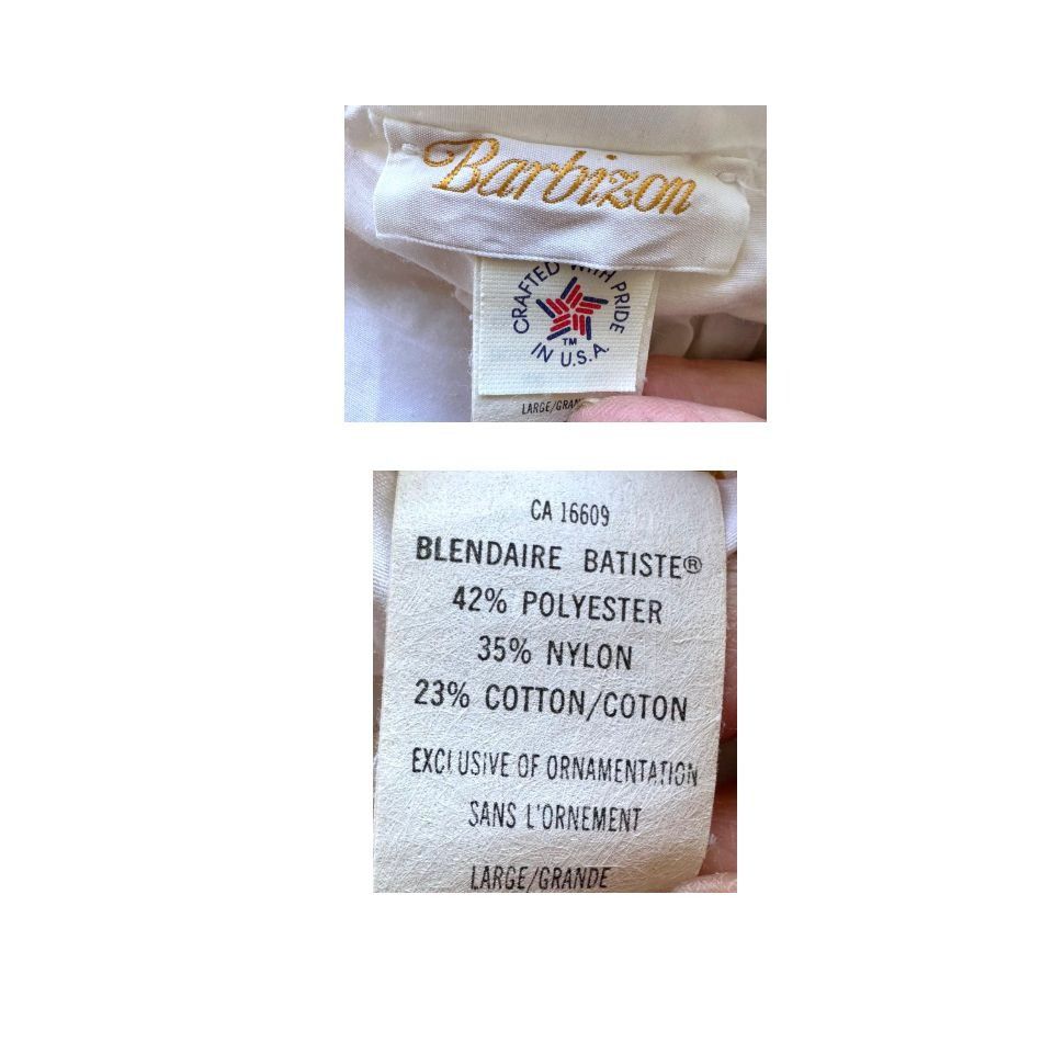 Designer × Vintage VTG Barbizon Nightgown Large Midi Night Shirt White Floral U Size L / US 10 / IT 46 - 11 Thumbnail