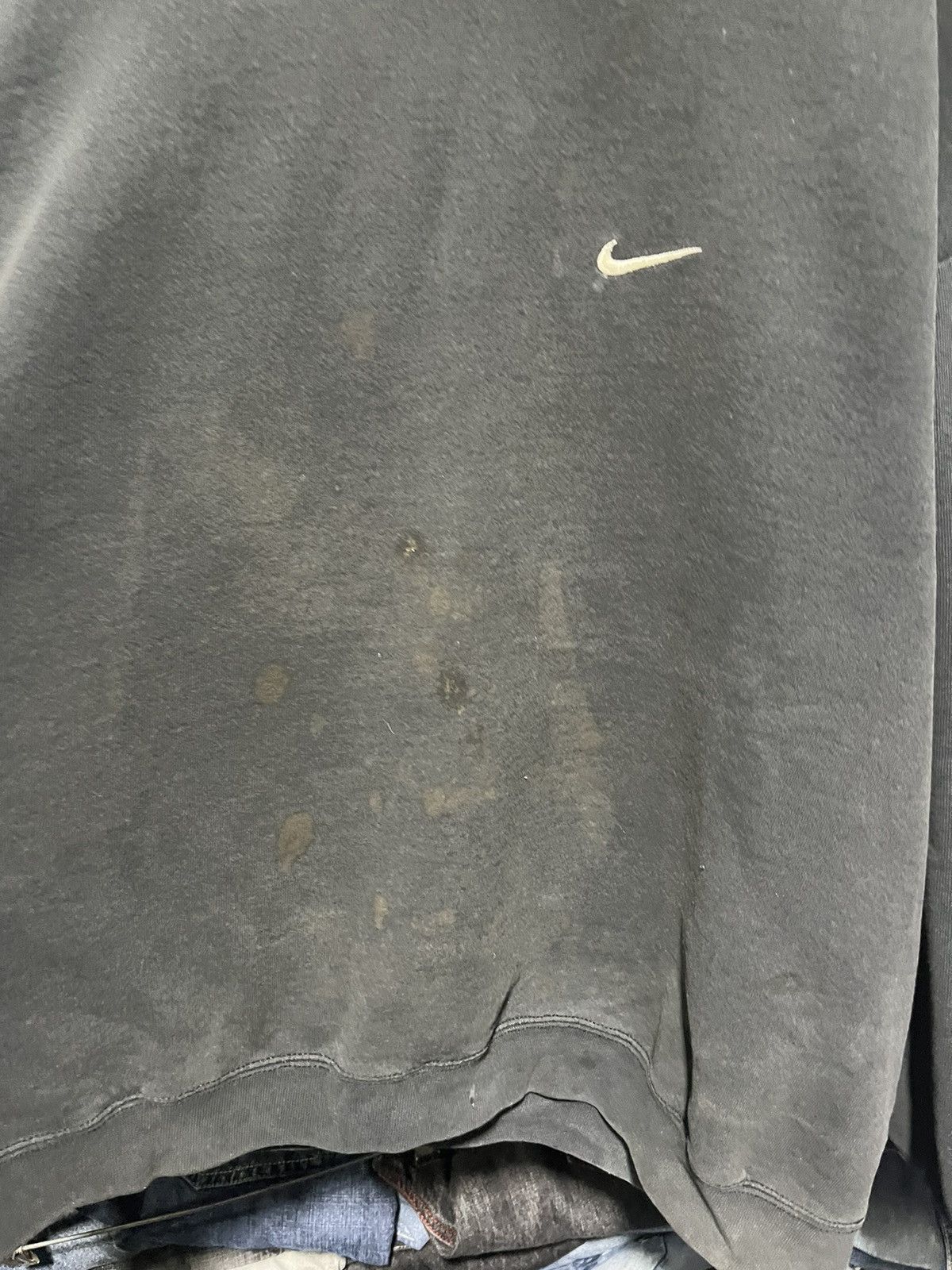 Nike × Vintage Vintage 90s Nike Mini Swoosh Distressed Skater Crewneck Size US XL / EU 56 / 4 - 3 Thumbnail