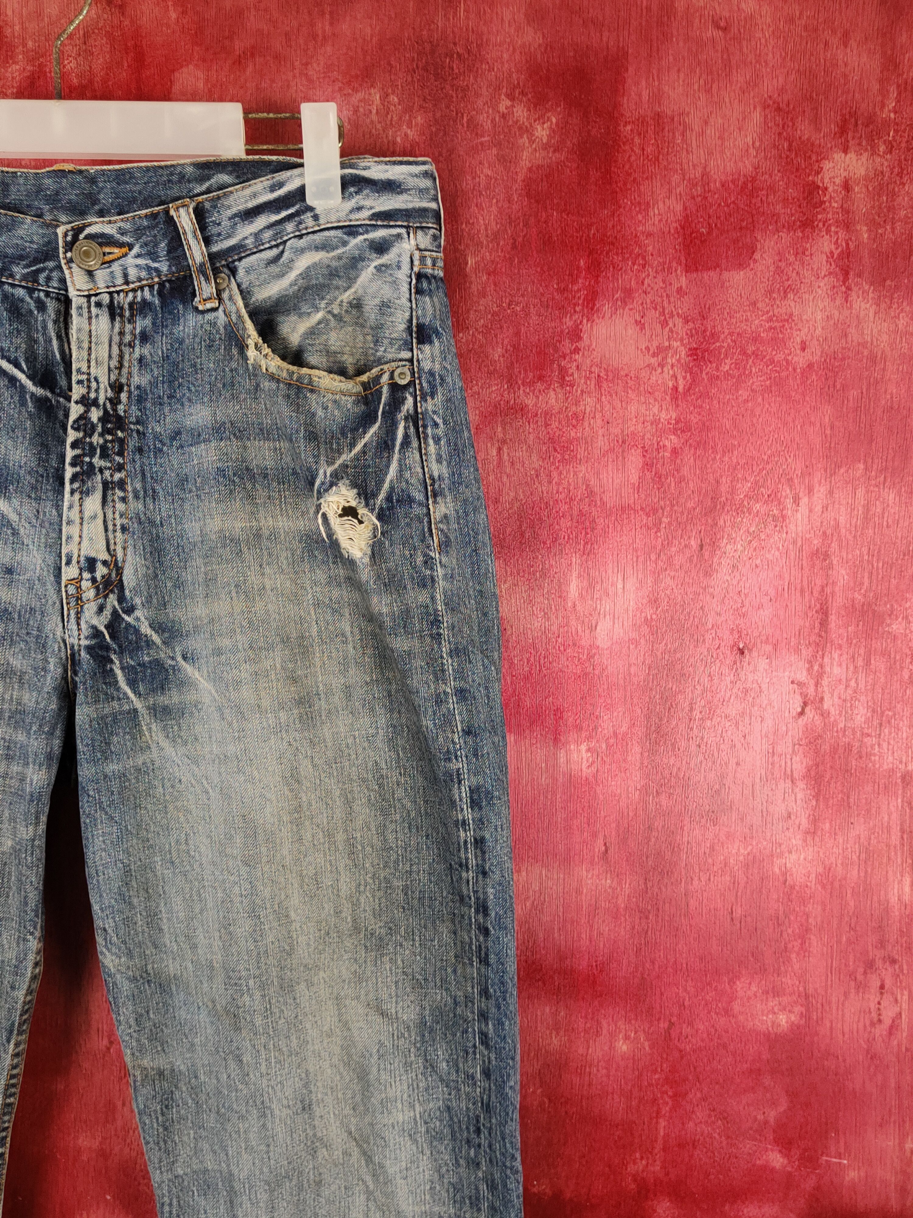 Japanese Brand Japanese Brand Blue Faded Distressed Ripped Jeans #S2251 Size US 32 / EU 48 - 5 Thumbnail