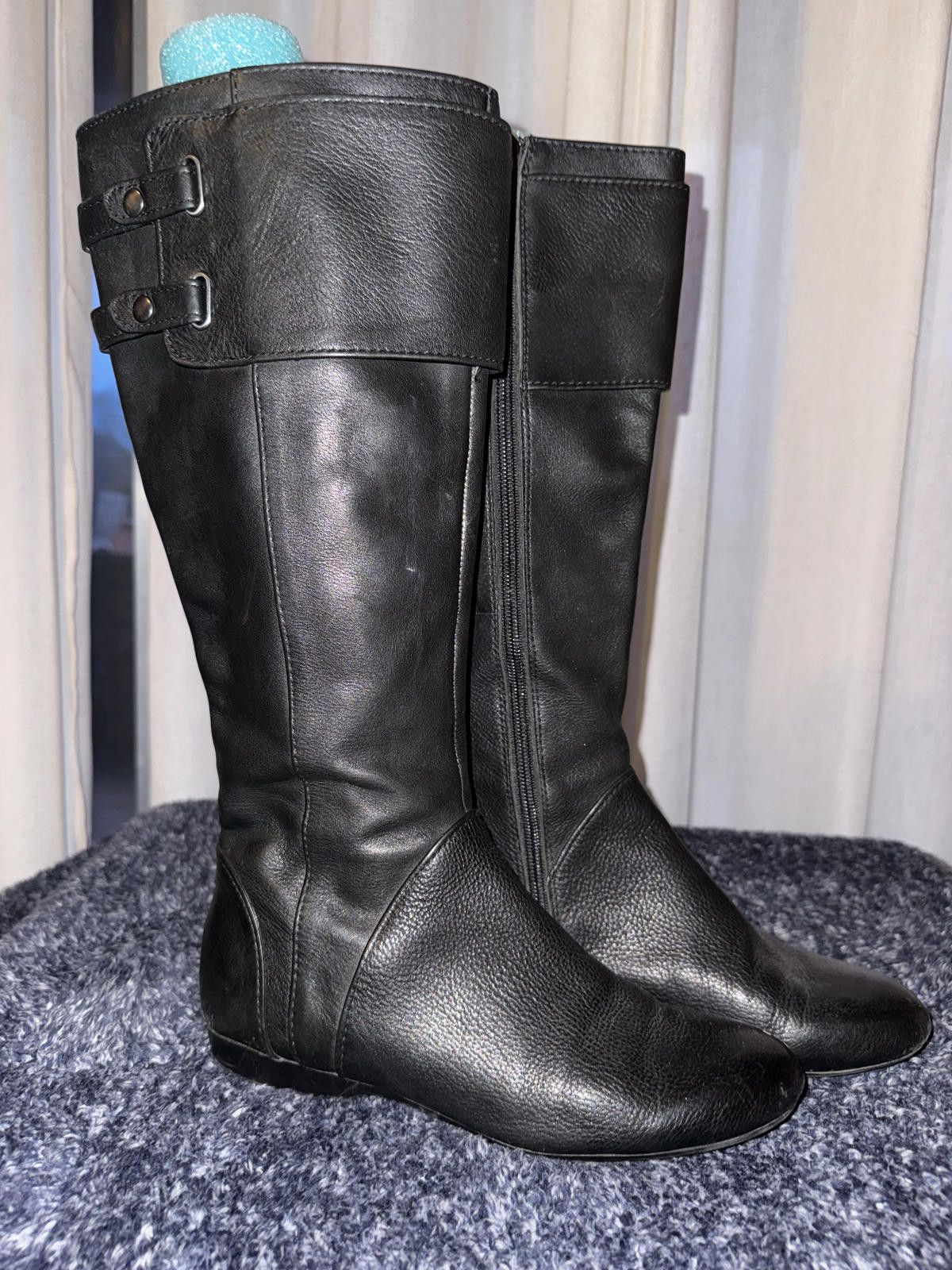 Other Enzo Angiolini Leather Knee-High Boots with Buckle Detail Size US 7.5 / IT 37.5 - 2 Thumbnail