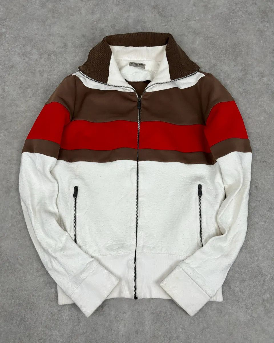 Bottega Veneta Bottega Veneta White Brown & Red Tricolor Track Jacket Size S / US 4 / IT 40 - 3 Thumbnail