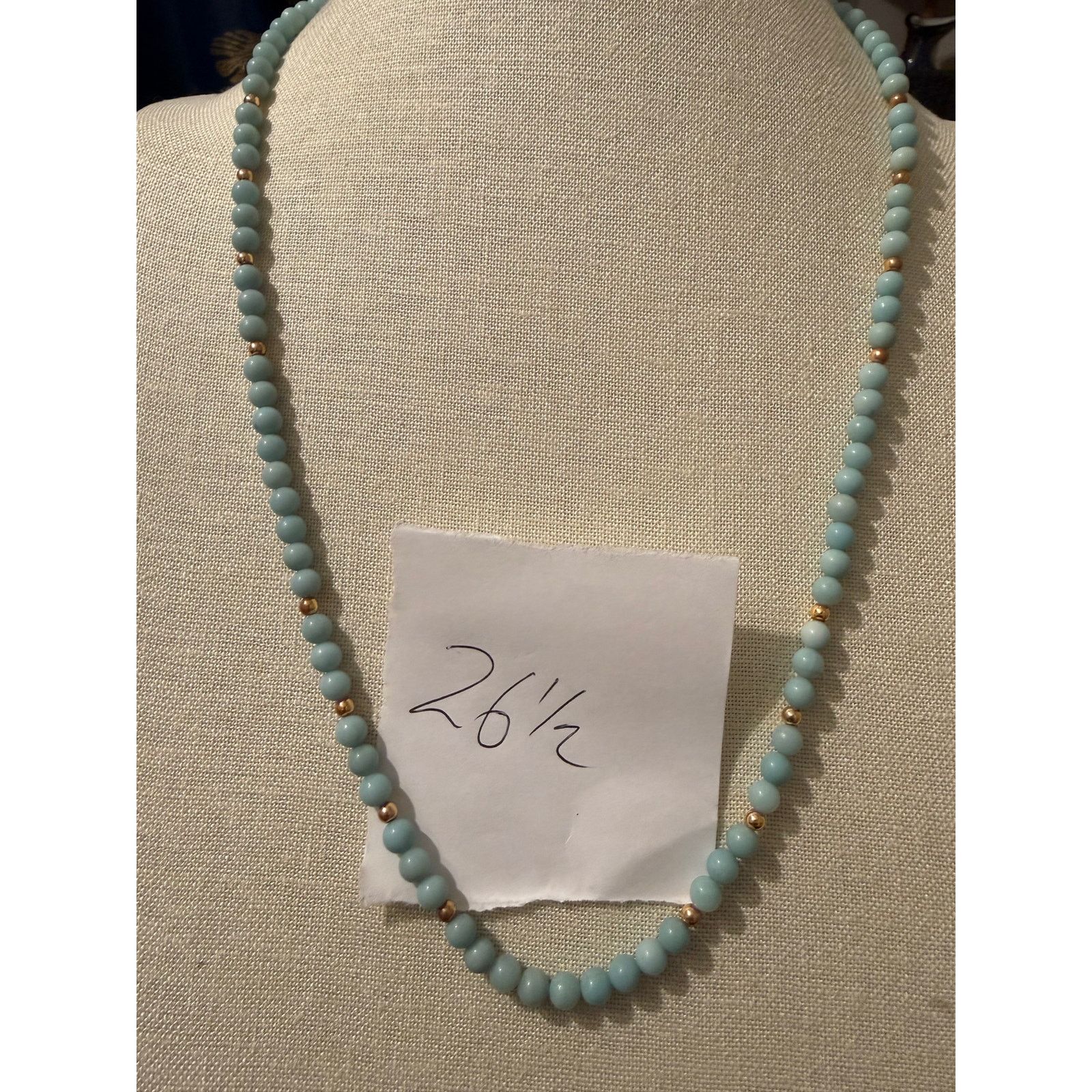 Other Seafoam Green Dyed Quartz Bead Necklace 26.5” Vintage Size ONE SIZE - 4 Thumbnail
