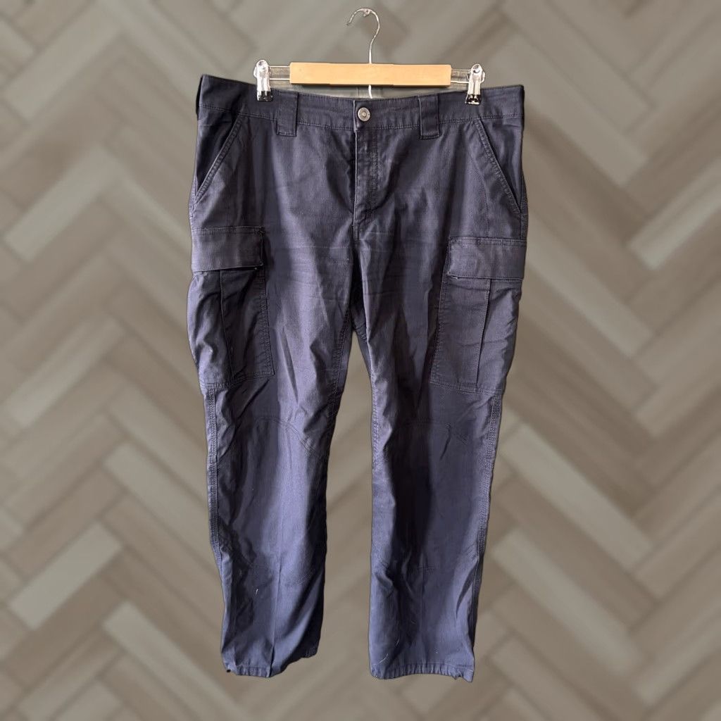 Vintage First Tactical Pants Womens Size 16 Dark Blue Cargo Ripstop Been Hemmed Size 38" / US 16 / IT 52 - 1 Thumbnail
