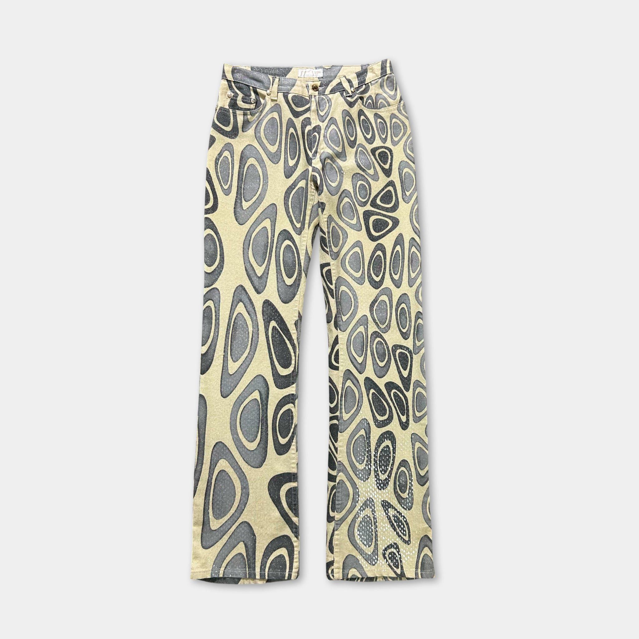 Roberto Cavalli Roberto Cavalli Shiny Graphic Pants Size 42" / US 20 - 1 Thumbnail
