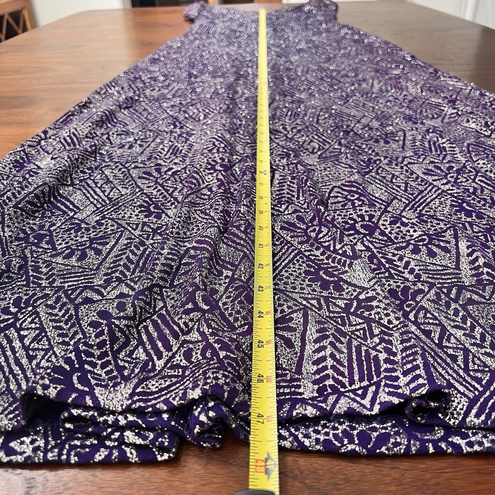 Other Vintage Caché Y2K Dress 6 Prom Formal Purple Silver Glitter Size M / US 6-8 / IT 42-44 - 13 Thumbnail