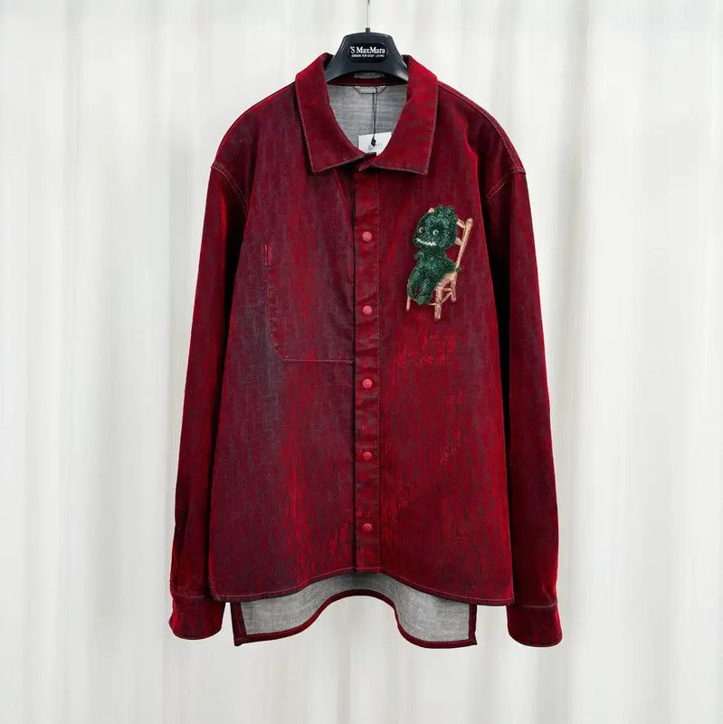 Dior Dior Red Cotton Logo Embroidered Long Sleeve Jacket 0089 Size US M / EU 48-50 / 2 - 1 Thumbnail