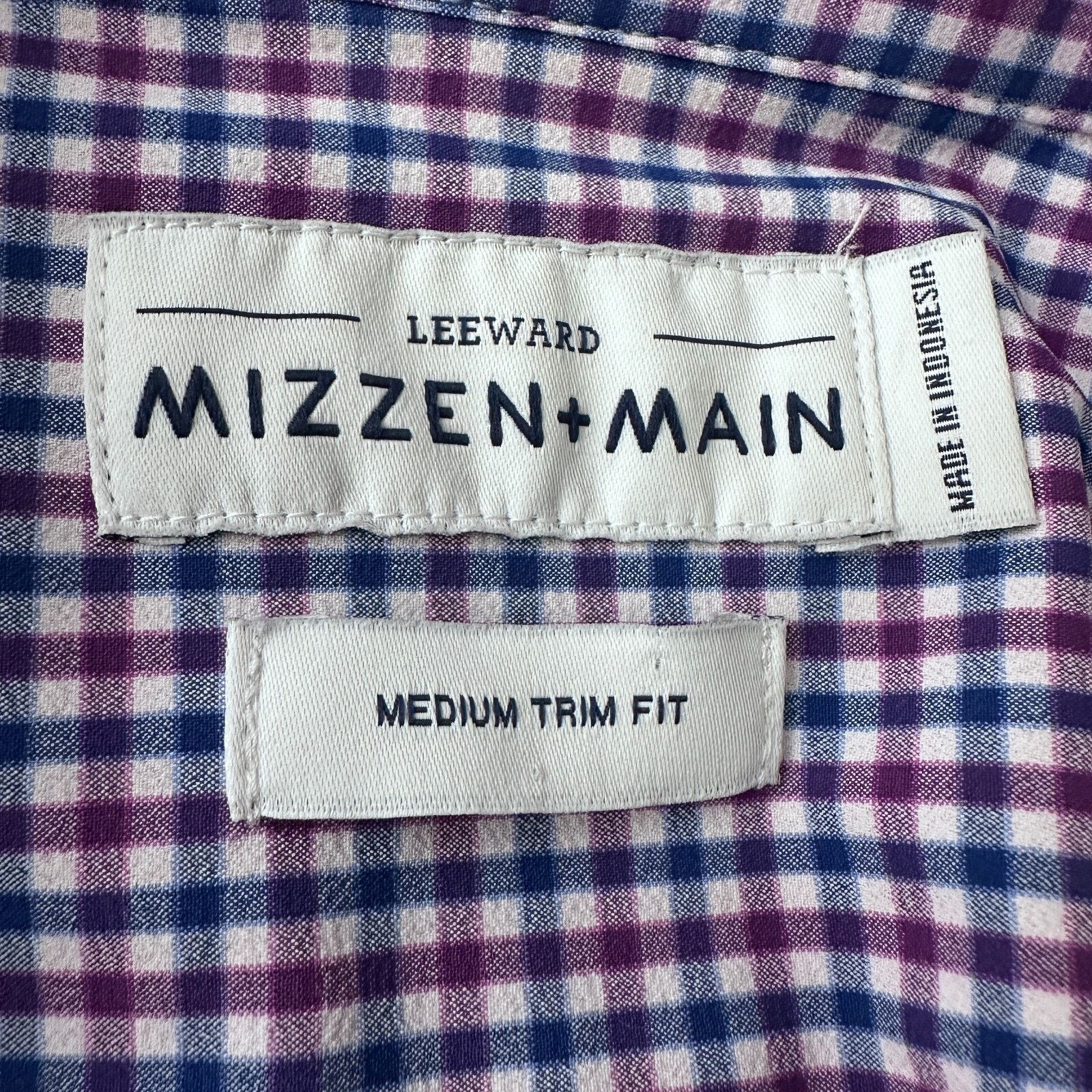 Mizzen+Main Mizzen + Main Shirt Men’s Medium Blue Purple Long Sleeve Size US M / EU 48-50 / 2 - 6 Thumbnail