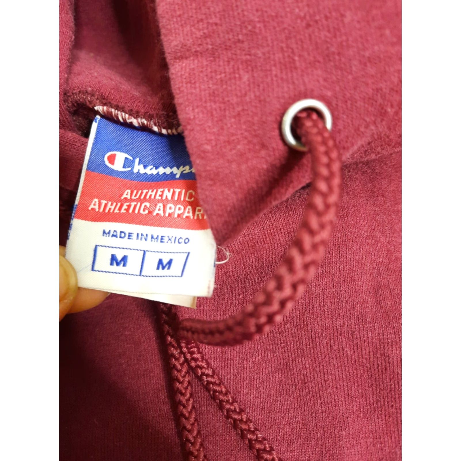 Champion VINTAGE Champion Hoodie Sweatshirt Red Spell Out Red Maroon Size Medium Womens Size M / US 6-8 / IT 42-44 - 3 Thumbnail